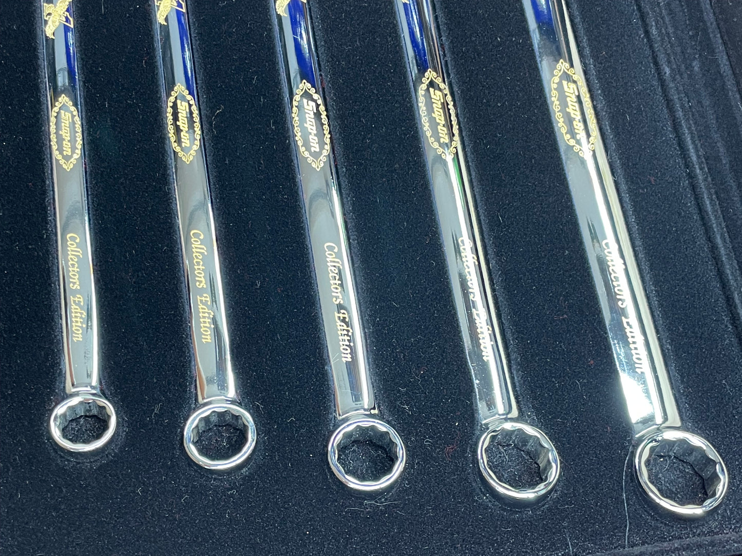 Snap On Collector Wrench Series 24K Gold Engraved SAE Combo Wrench Set 5pc USA