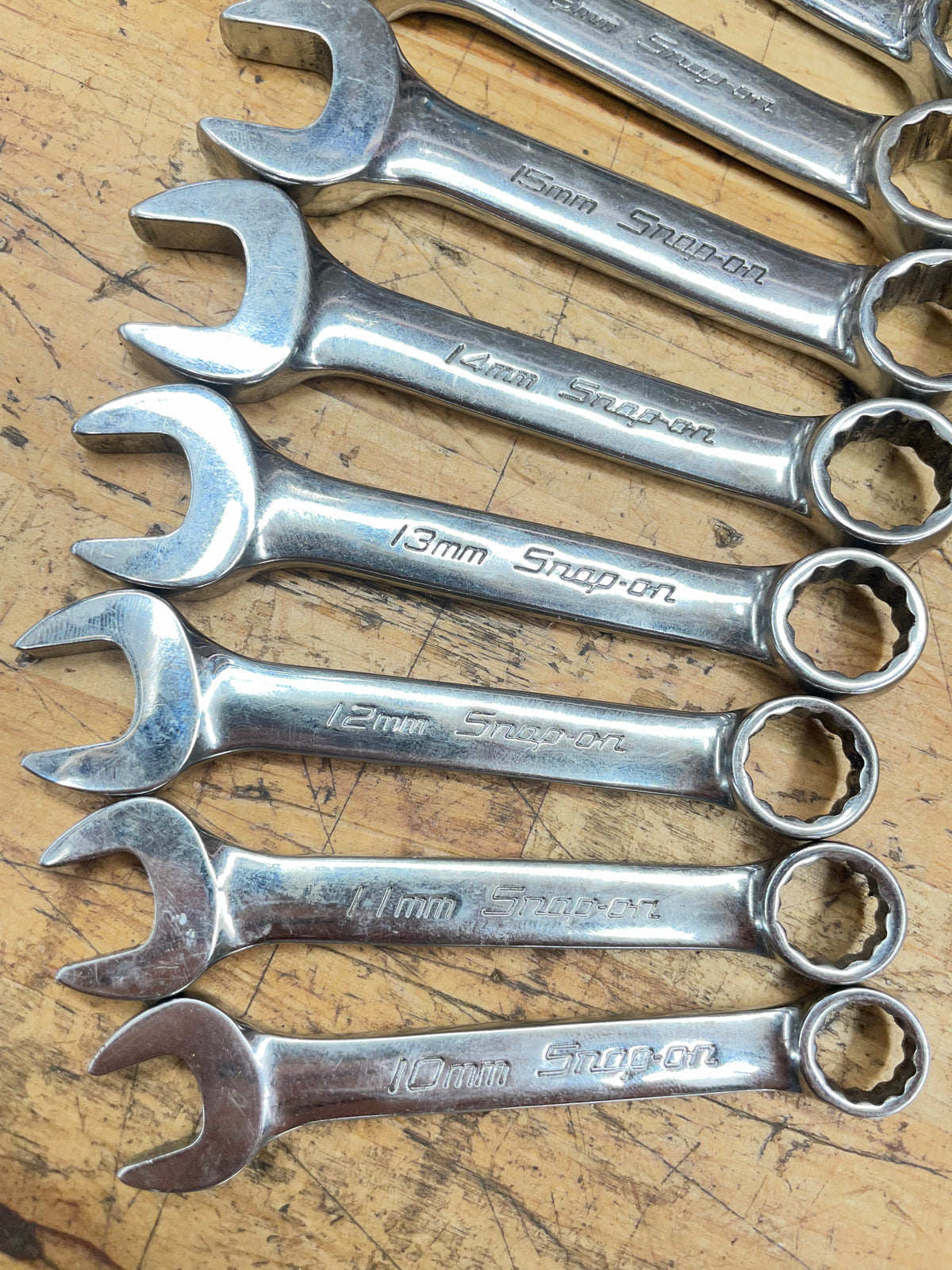 Snap On Metric Stubby Wrench Set 10-19mm 10pc USA OXIM710B