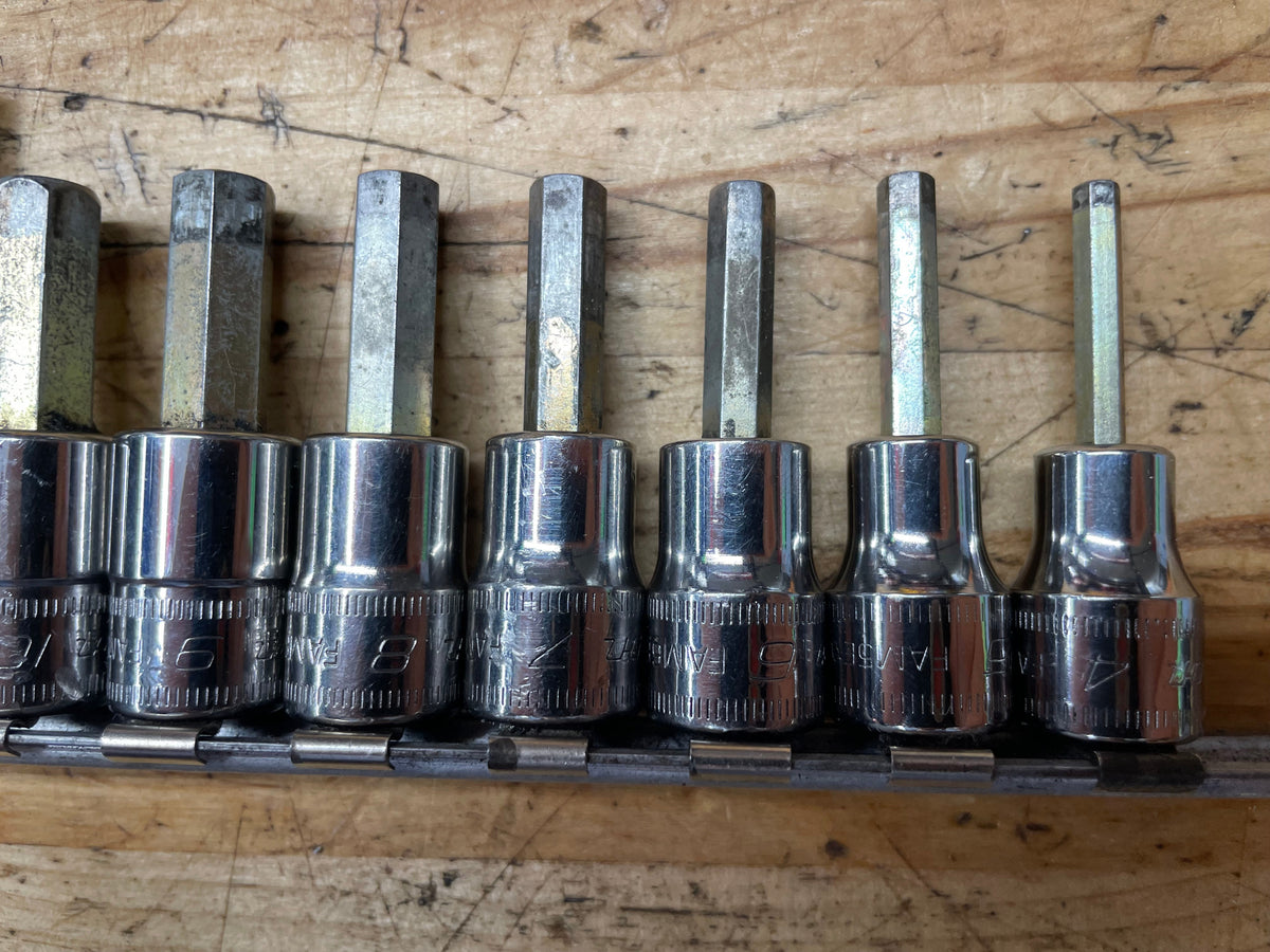 Snap On 3/8" Metric Hex Key Socket Set 11pc USA 211EFAMY