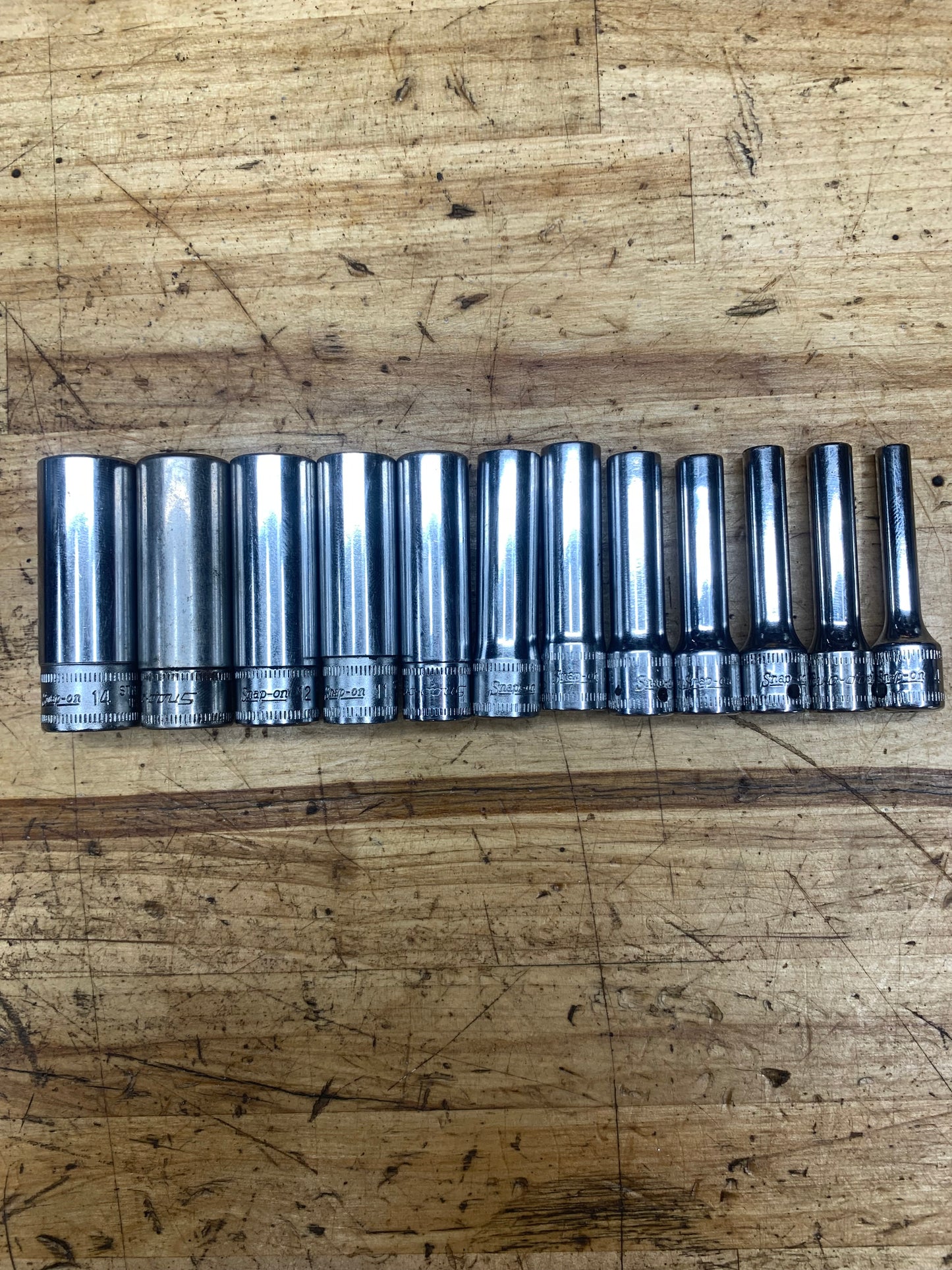 Snap On 1/4" Metric Deep Socket Set 12pc USA 112STMMY