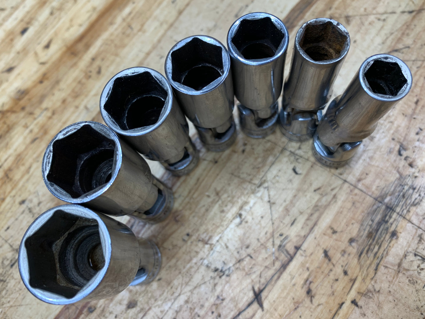 Snap On SAE 3/8” Swivel Universal Socket Set 7pc USA 207FSU