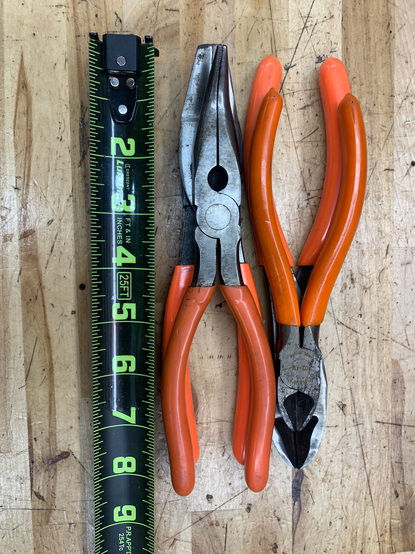 Cornwell Plier Set 4pc Bent Needle Nose, Bent Slip Joint, Side Cutter