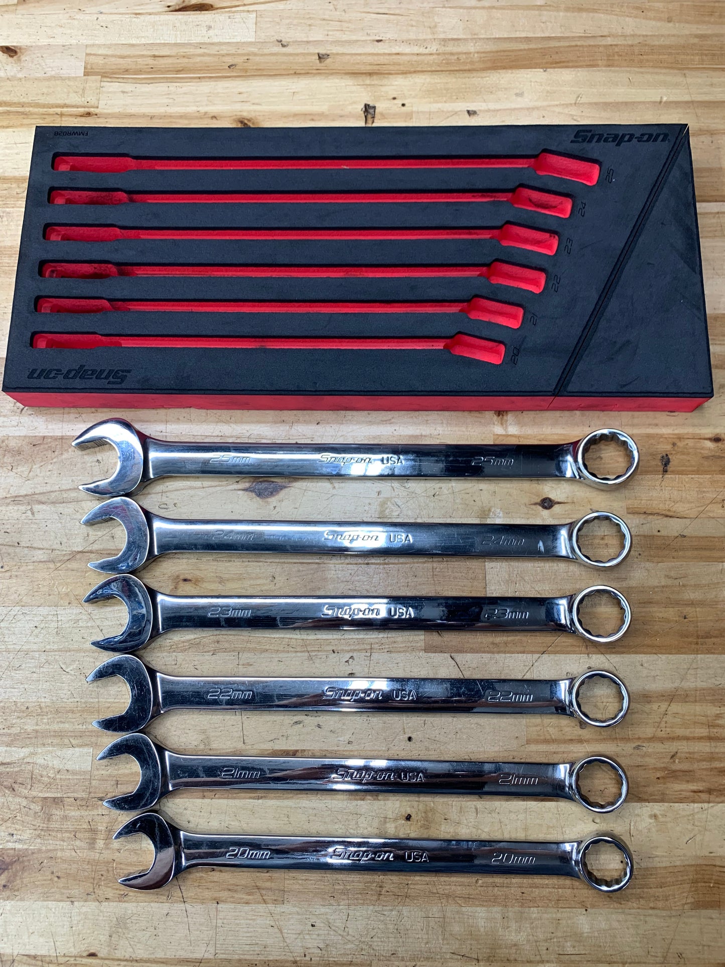 Snap On Metric Combo Foam Wrench Set 20-25mm USA SOEXM02FMBR
