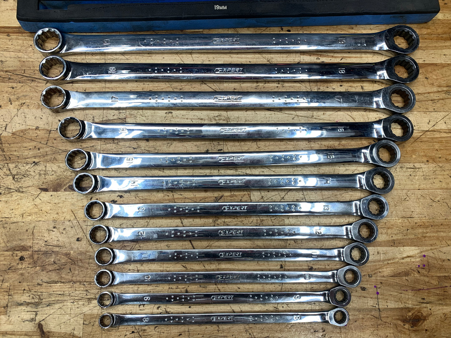 Expert by Mac Tools Metric Extra Long Ratcheting Box Wrench Set 12pc E111120