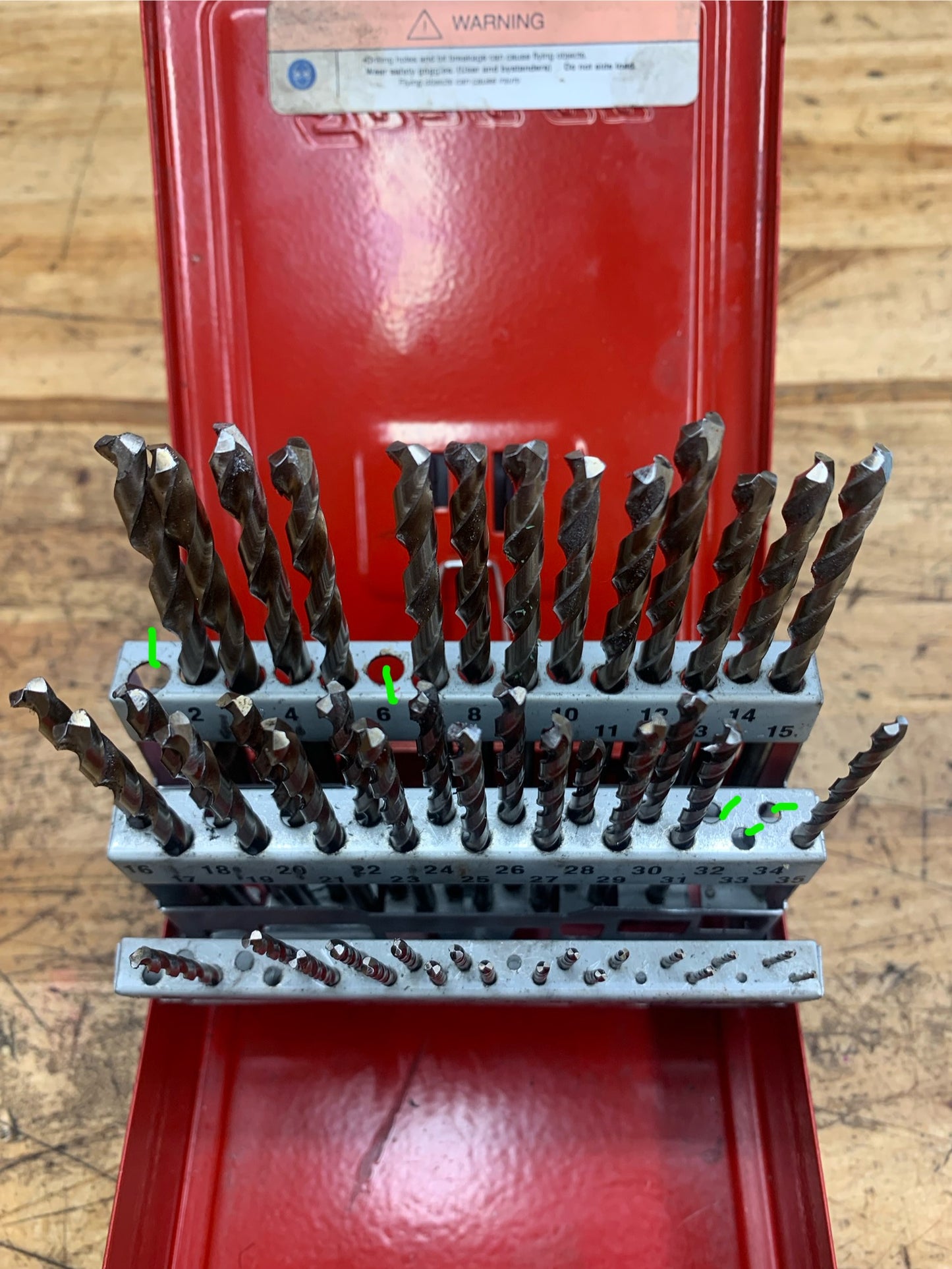 Snap On 60pc Cobalt Wire Gauge Drill Bit Set USA DBC260A