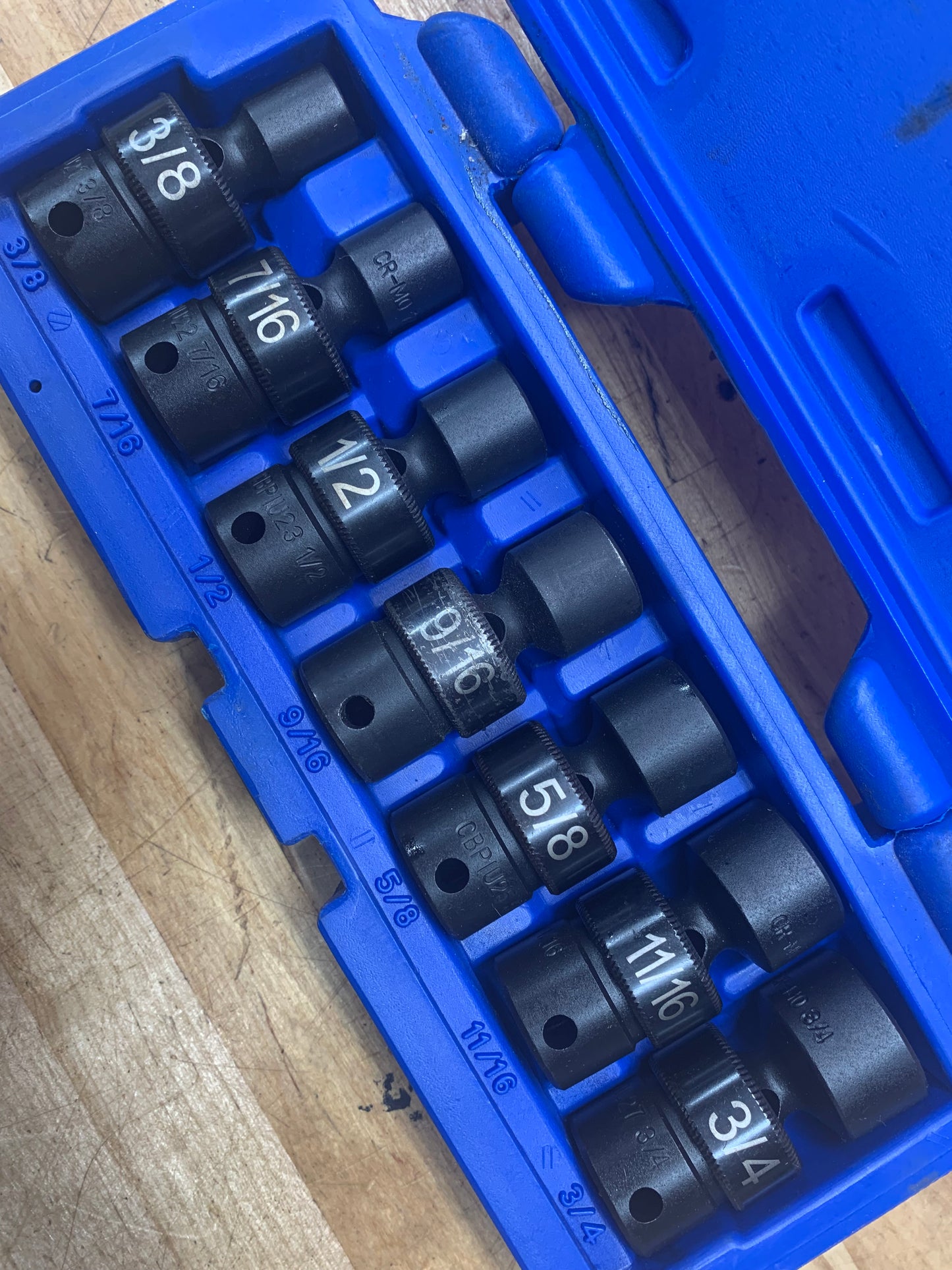 Blue Power by Cornwell SAE Impact swivel socket set 3/8” CBPIU2