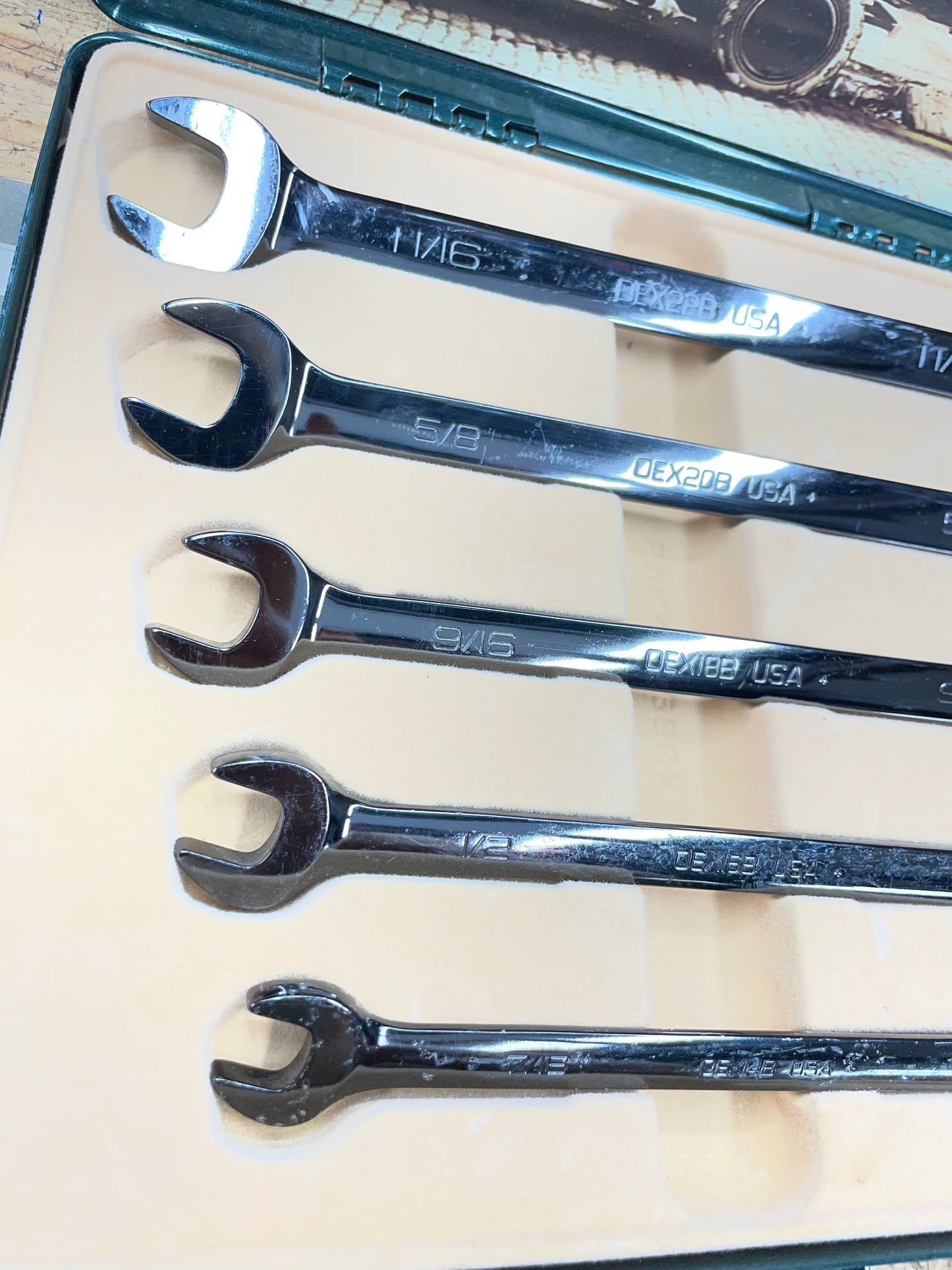 Snap On 75th Anniversary Edition 1995 24K Gold Engraved SAE Wrench Set 5pc USA KRA285