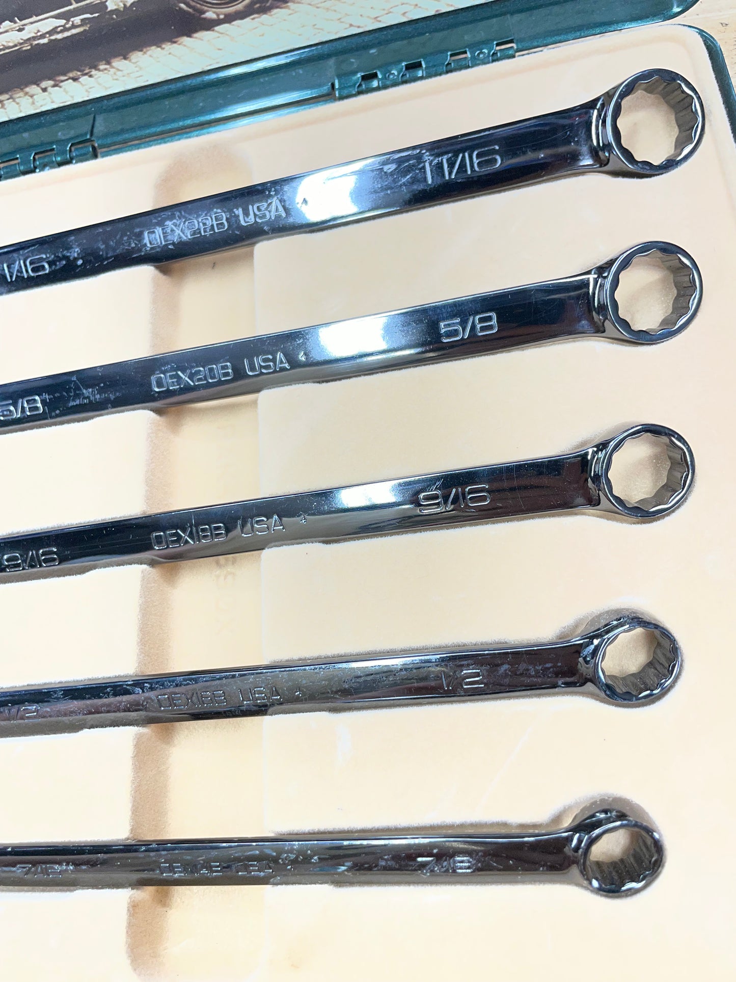 Snap On 75th Anniversary Edition 1995 24K Gold Engraved SAE Wrench Set 5pc USA KRA285