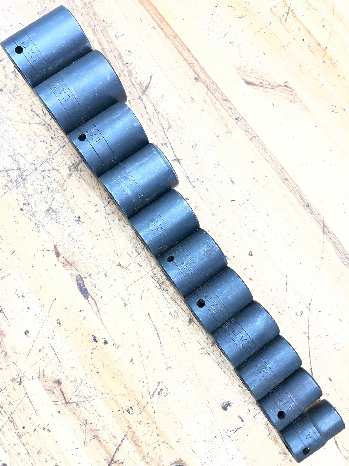 CAT by Snap On 1/2” SAE Impact Shallow Socket Set 11pc USA 1/2” to 1-1/8”
