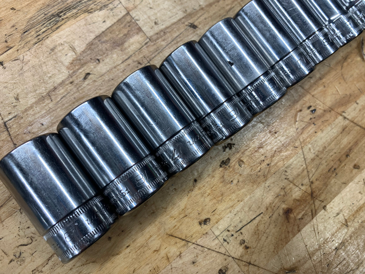 Snap On 3/8” Metric 12pc Semi Deep Socket Set 8-19mm USA 212FSMSY