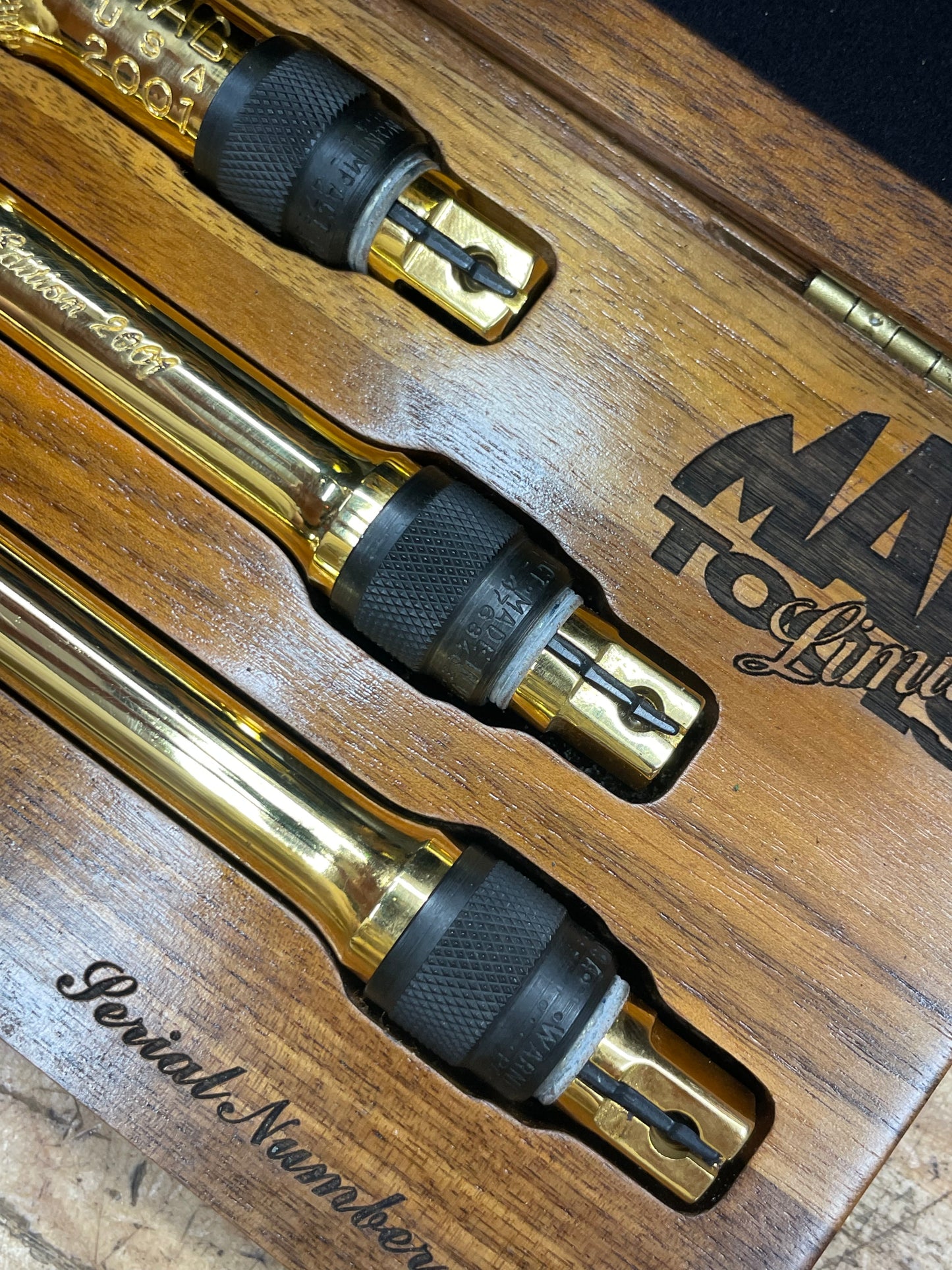 Mac Tools 2001 Limited Edition 24k Gold Plated Locking Extension Set USA 2001GOLD