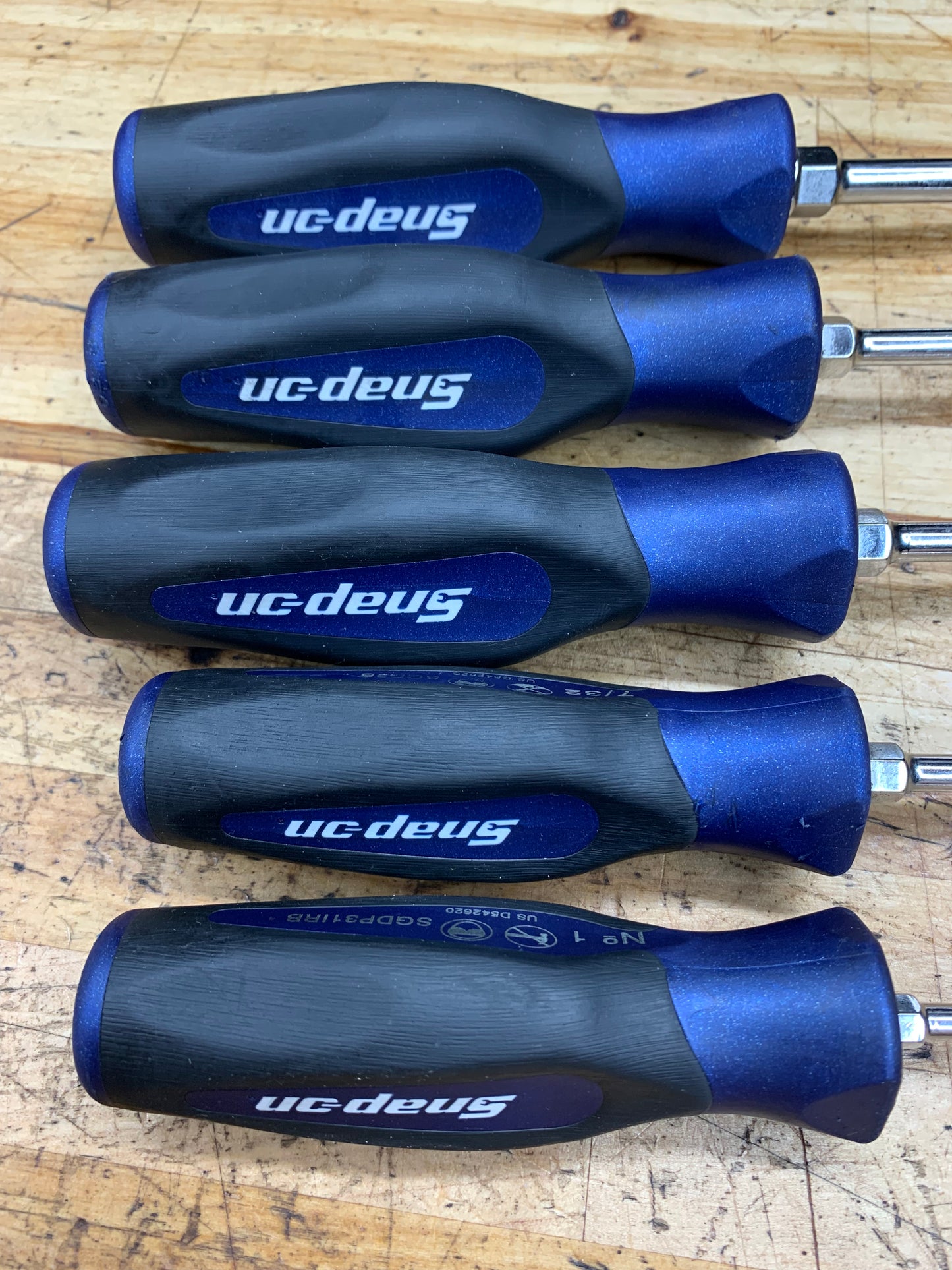 Snap On Power Blue Instinct Screwdriver Set 5pc Phillips/Flathead USA