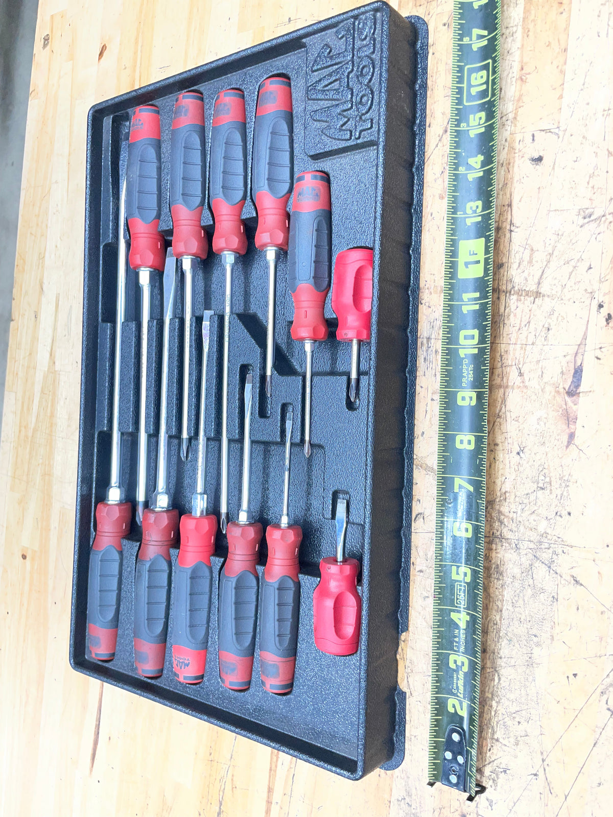Mac Tools Screwdriver Tray Set Red 12pc SDB12DR-S