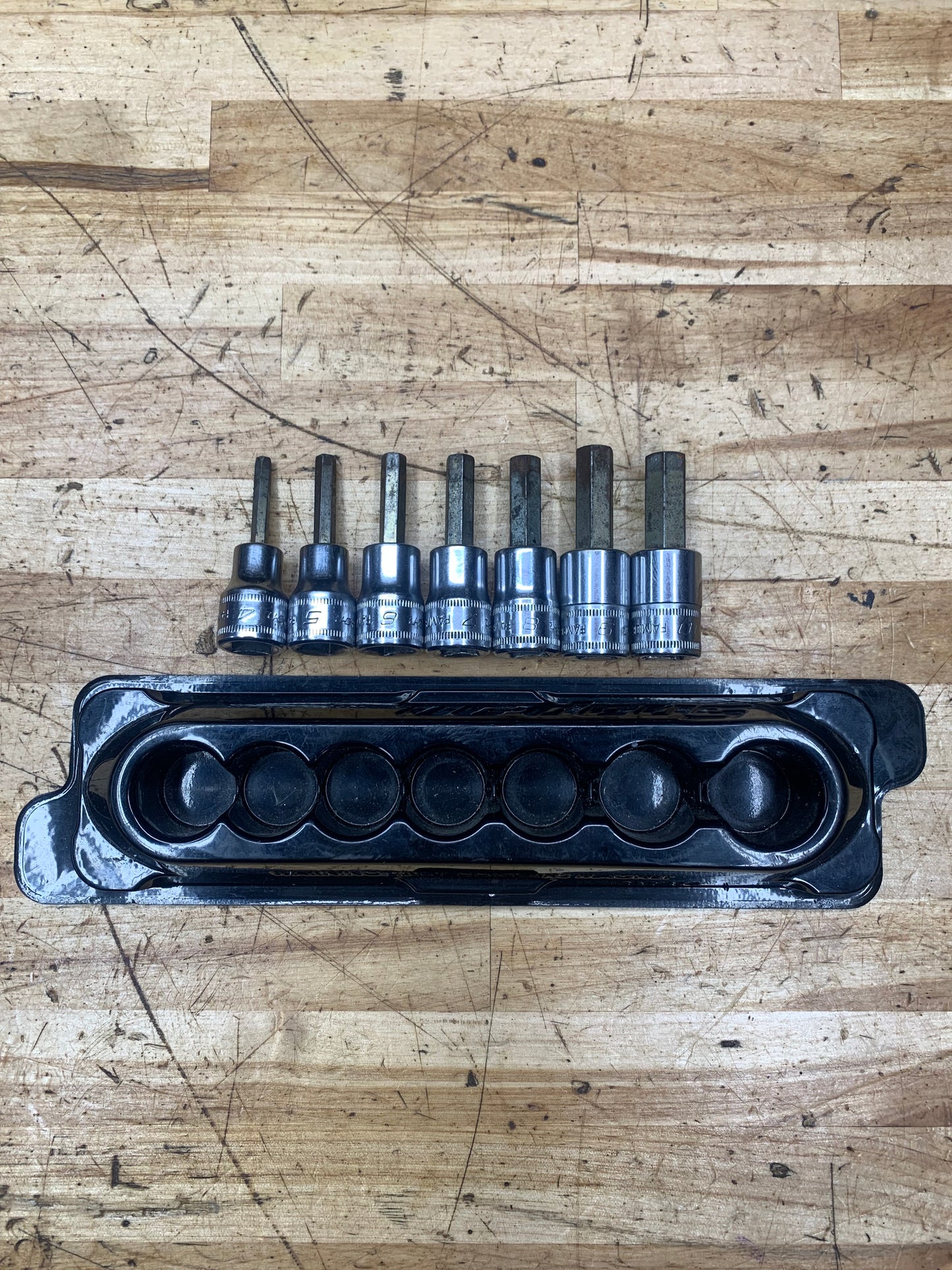 Snap On 3/8” Metric Hex Bit Socket Set 7pc USA 207EFAMY