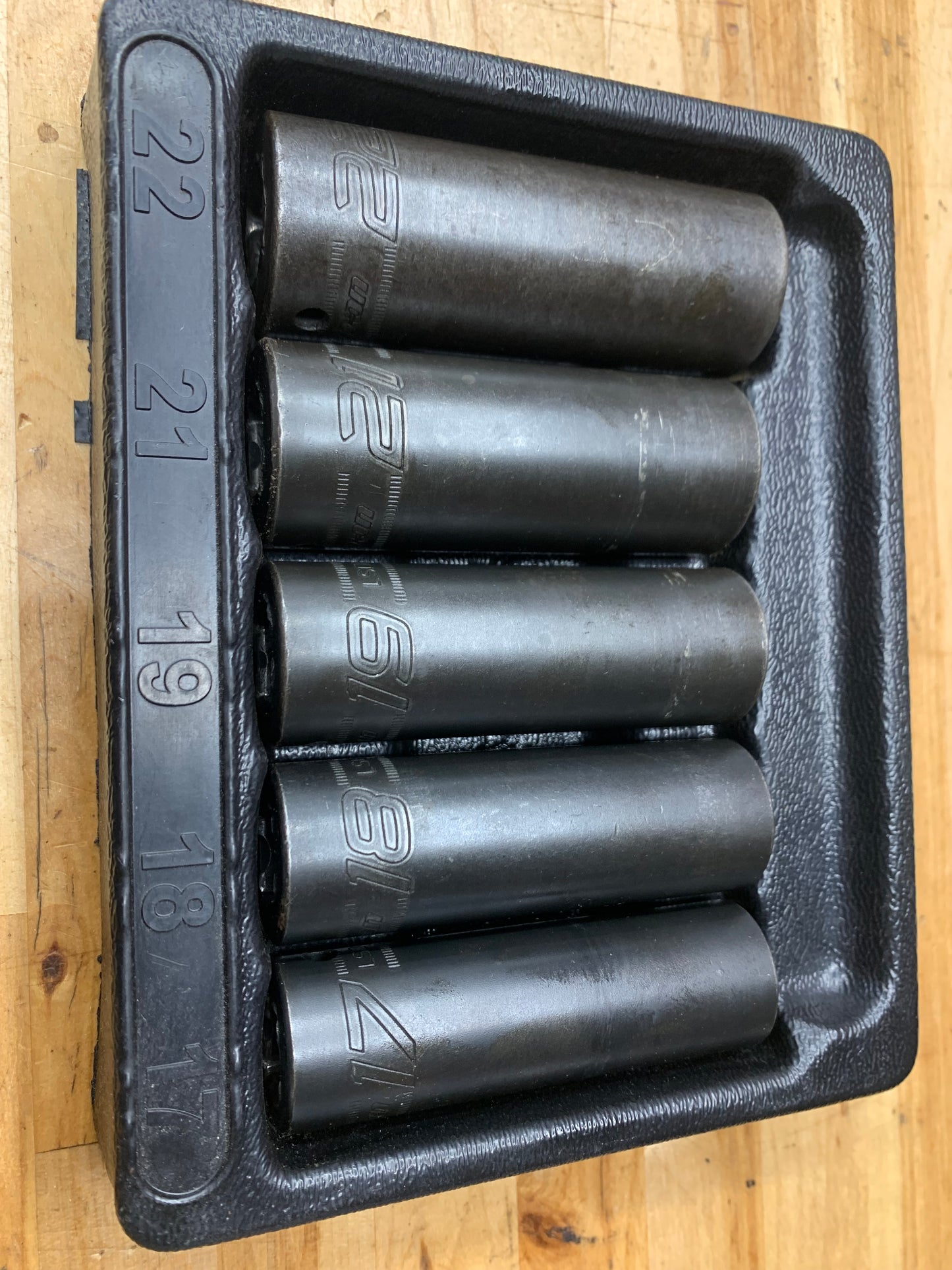 Snap On 1/2” Metric Deep Impact Socket Set 5pc 17-22mm USA 305LSDM