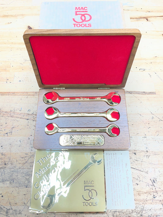 Mac Tools 1988 50th Anniversary Limited Edition 24k Gold Plated Four Way Open Wrench Set USA SDA1998