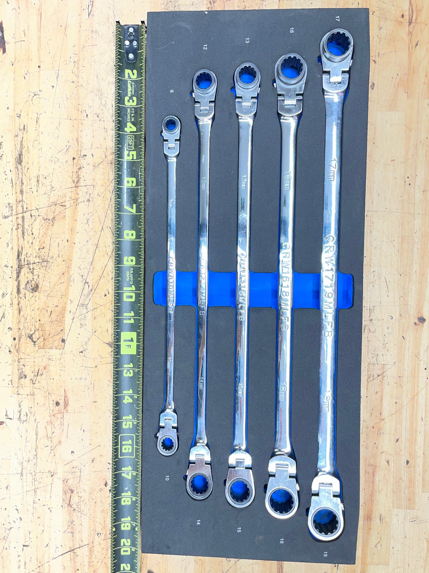 Cornwell Metric Long Flex Head Box Wrench Set 5pc 8-19mm CRWLF5MSA