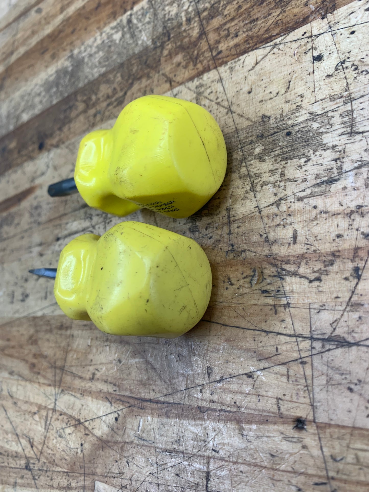 Snap On Yellow Stubby Screwdriver Set No.2 Phillips & Flathead Hard Handle USA
