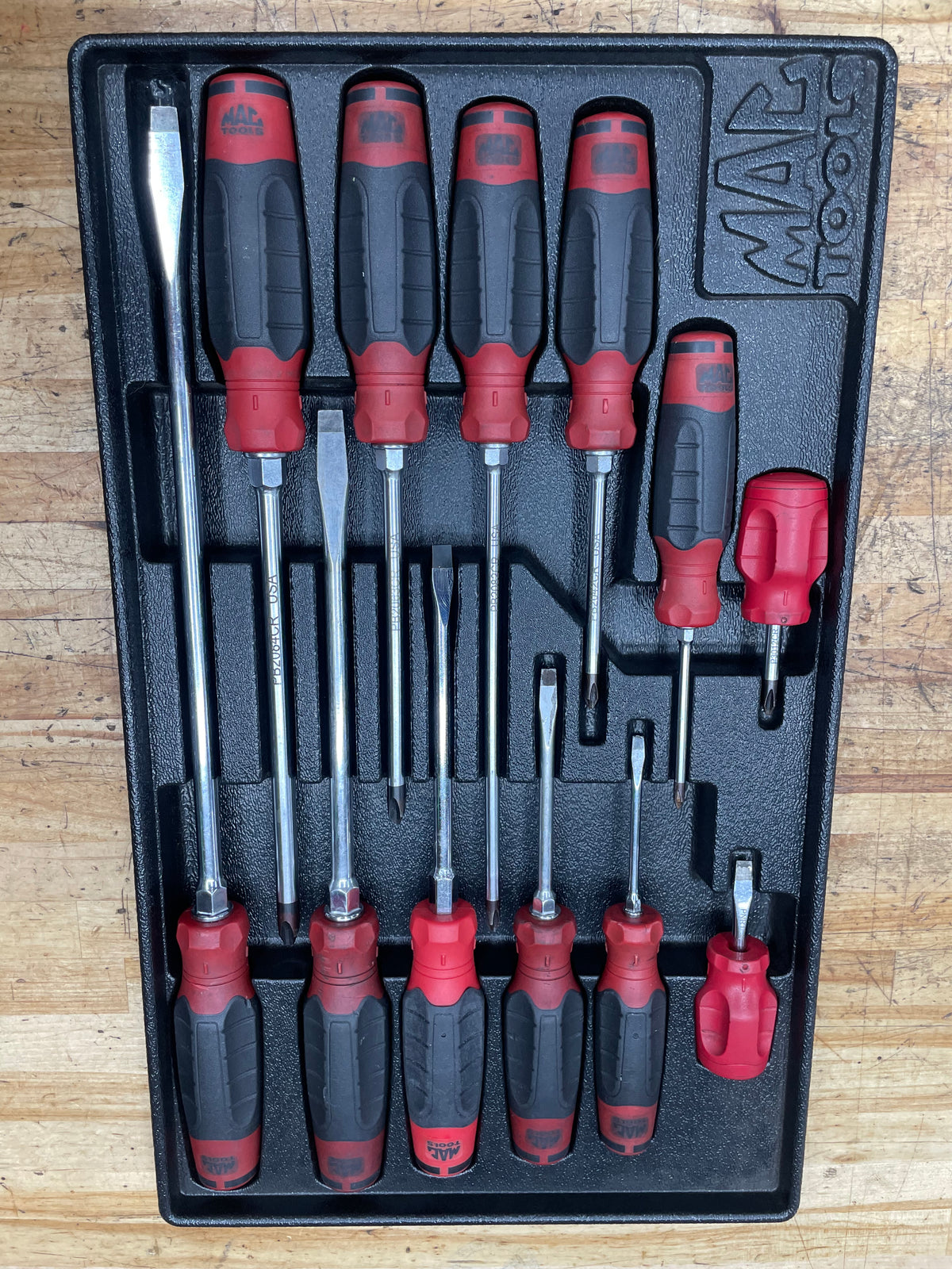 Mac Tools Screwdriver Tray Set Red 12pc SDB12DR-S