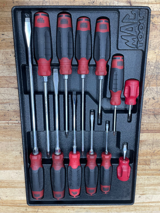 Mac Tools Screwdriver Tray Set Red 12pc SDB12DR-S