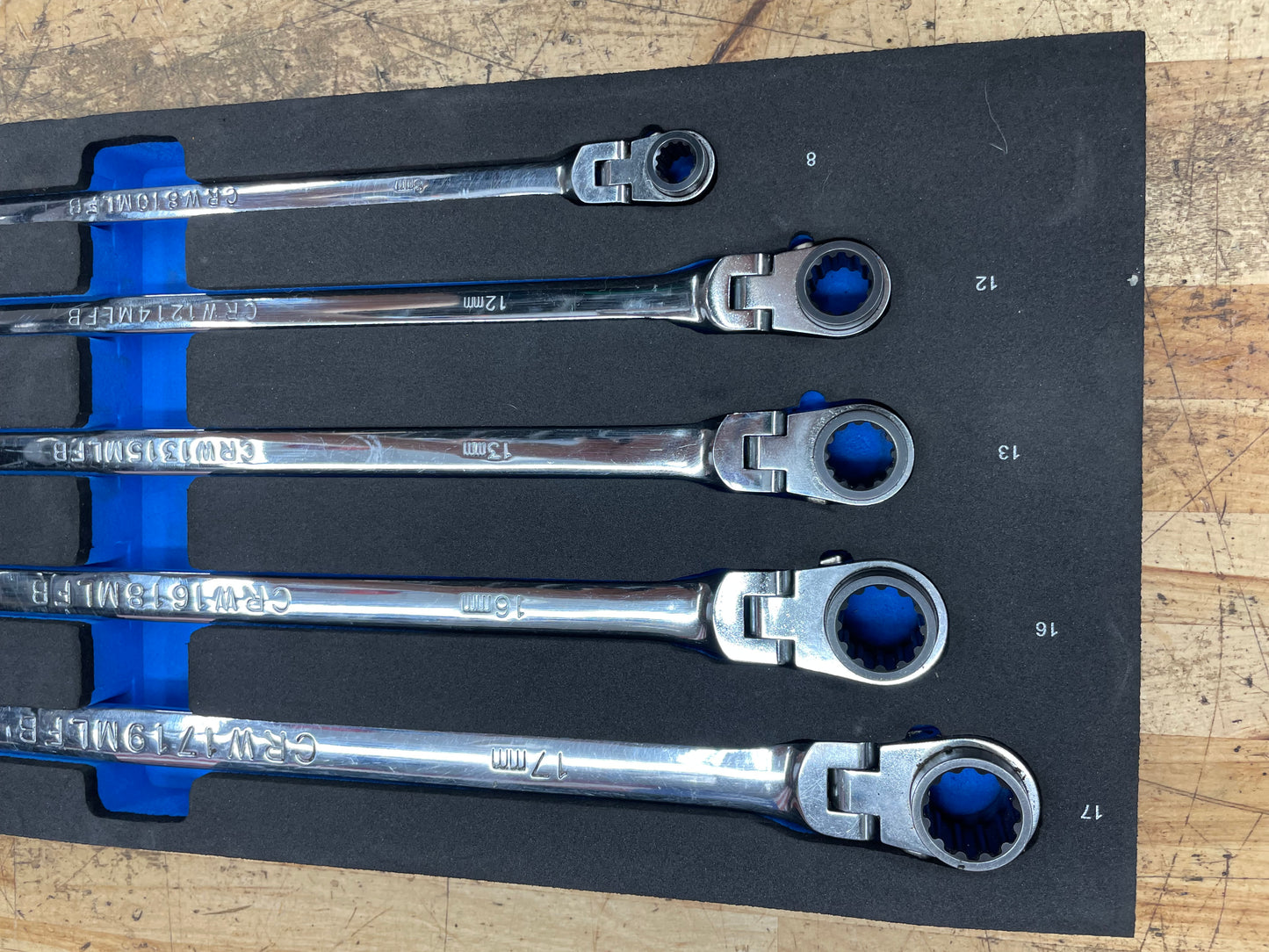 Cornwell Metric Long Flex Head Box Wrench Set 5pc 8-19mm CRWLF5MSA