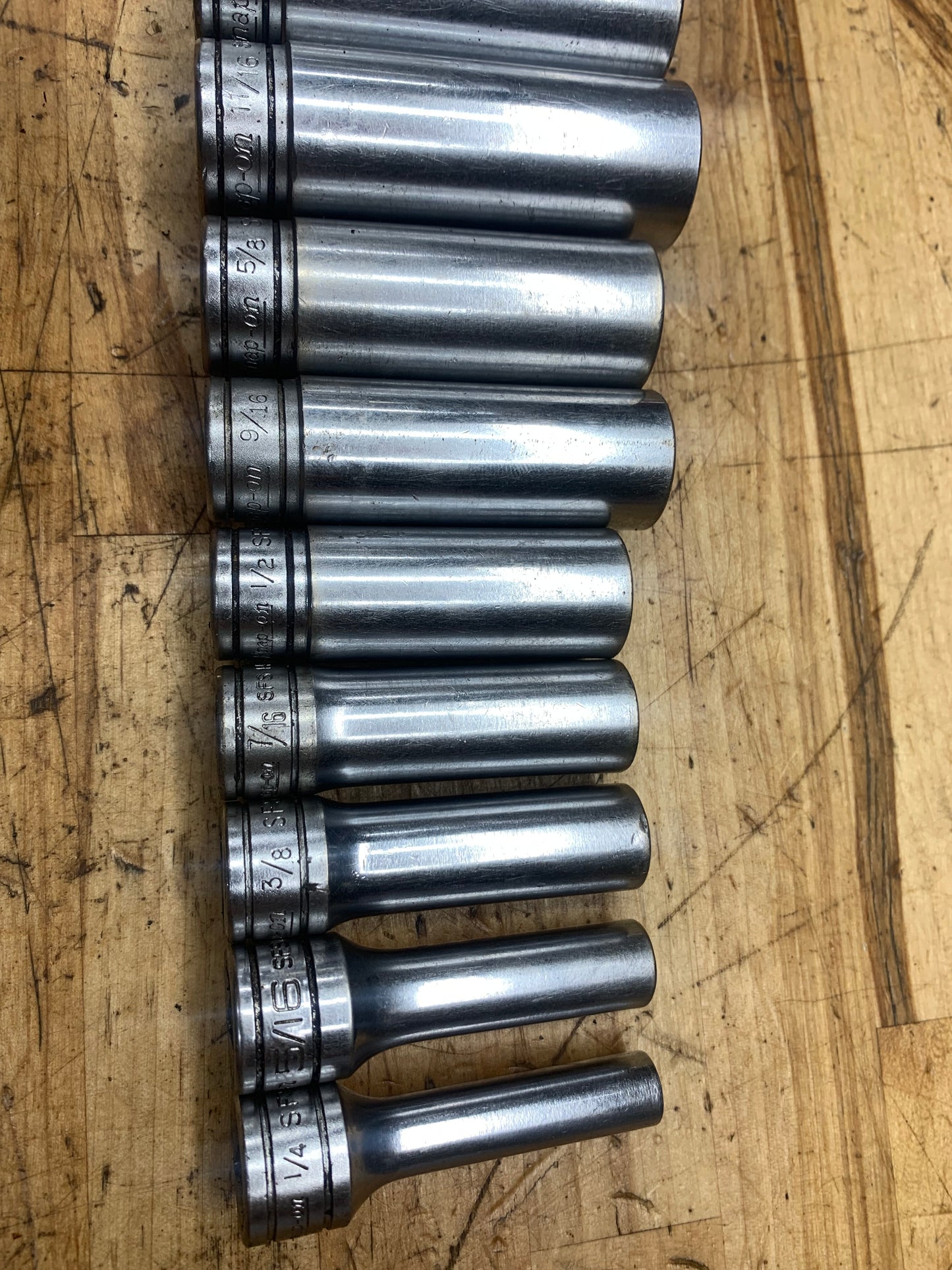 Snap On 3/8" SAE Deep Socket Set 12pc USA