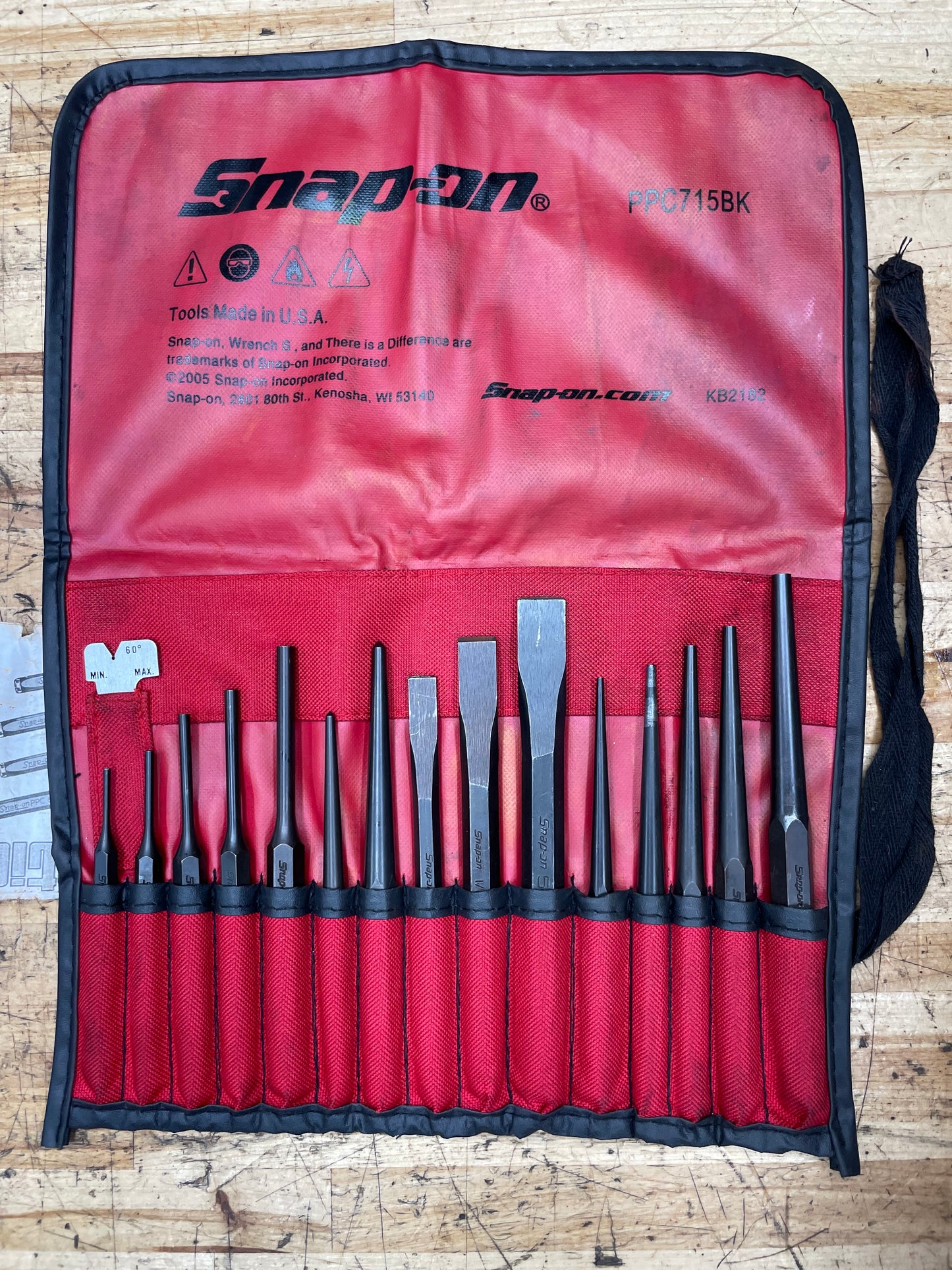 Snap On Punch/Chisel Set 15pc USA PPC715BK