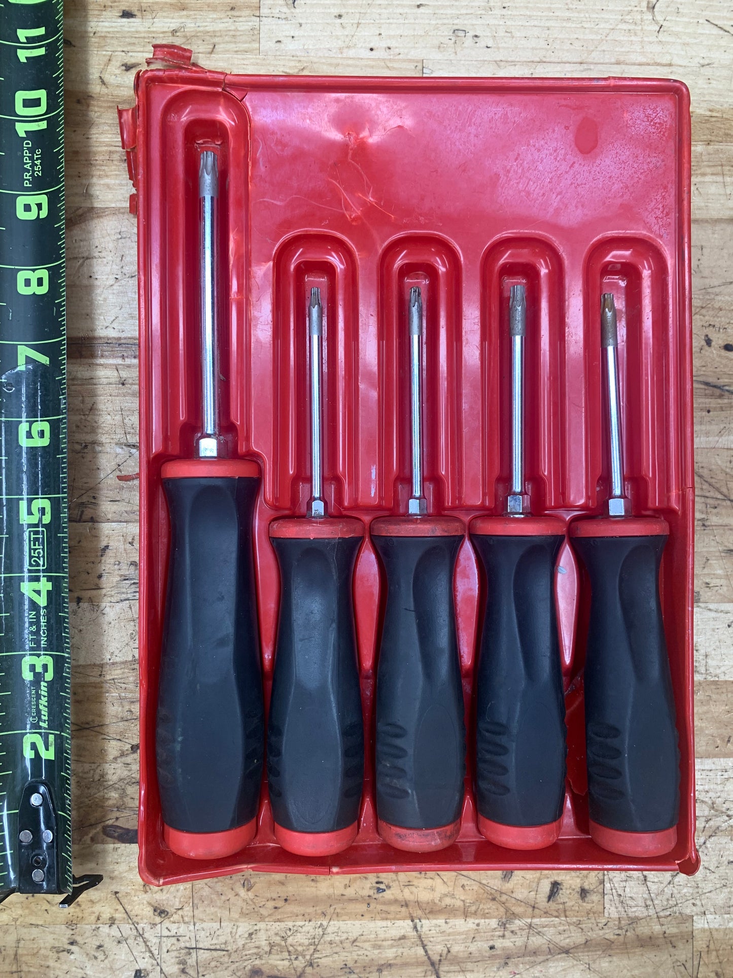Snap On Torx Screwdriver Set T15-T30 5pc Vintage Soft Grip USA SGDTX50