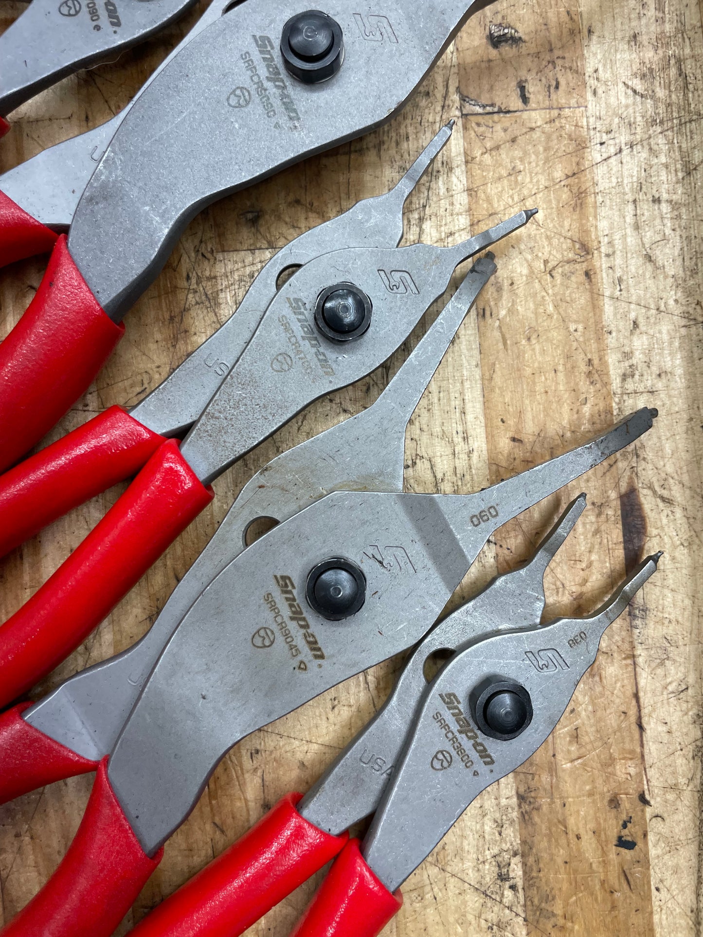 Snap On Snap Ring Pliers Tray 7pc New Detent Pin Hinge USA SRPCR107
