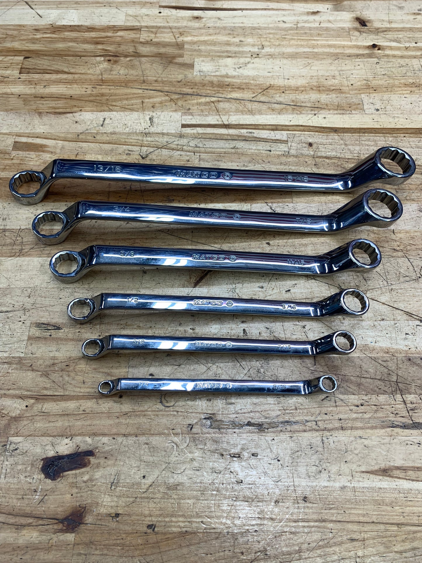 Matco SAE Offset Box Wrench Set 6pc USA