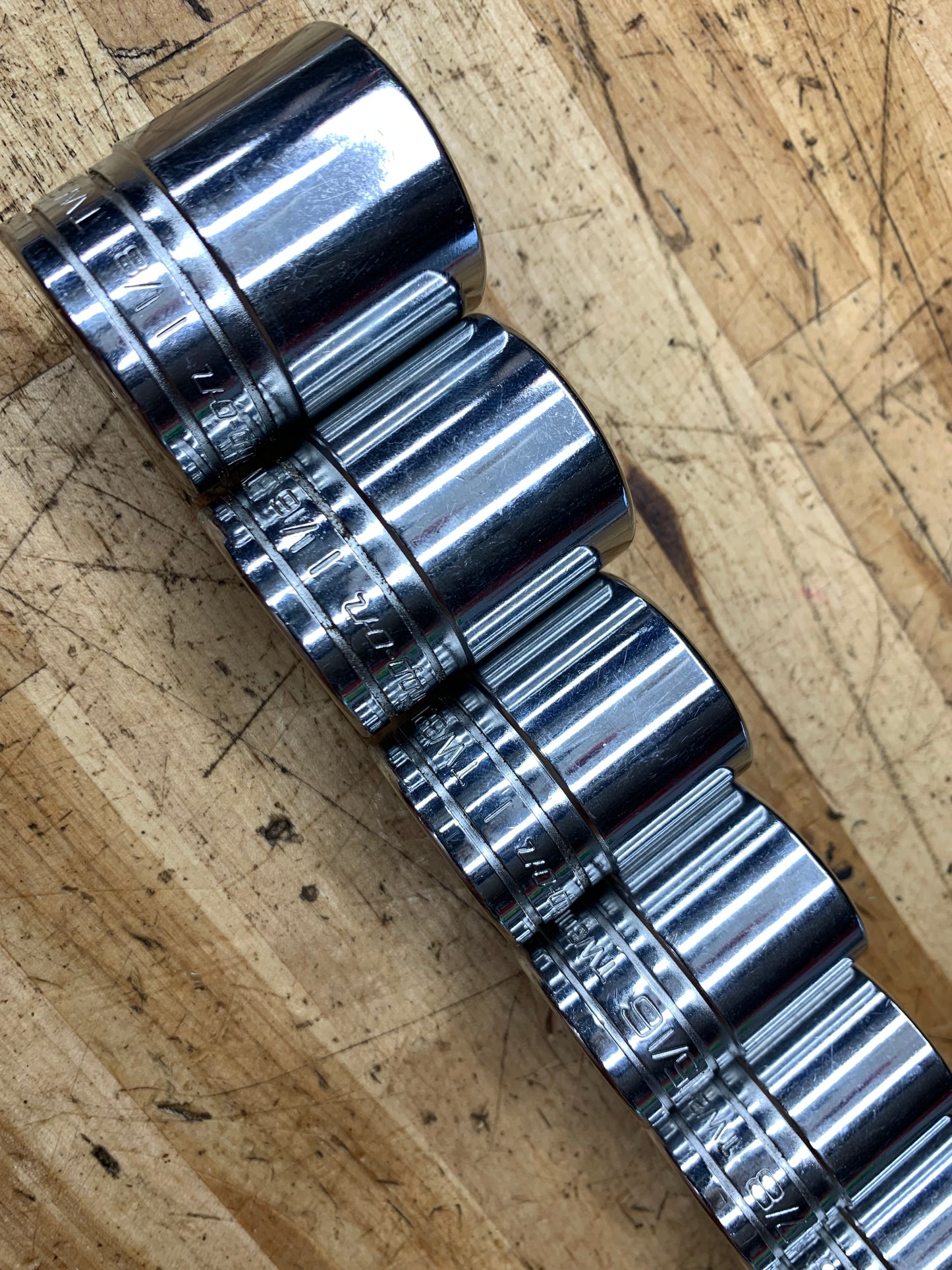 Snap On 1/2" SAE Shallow Socket Set 3/8"-1-1/8" 13pc USA 313SWYA