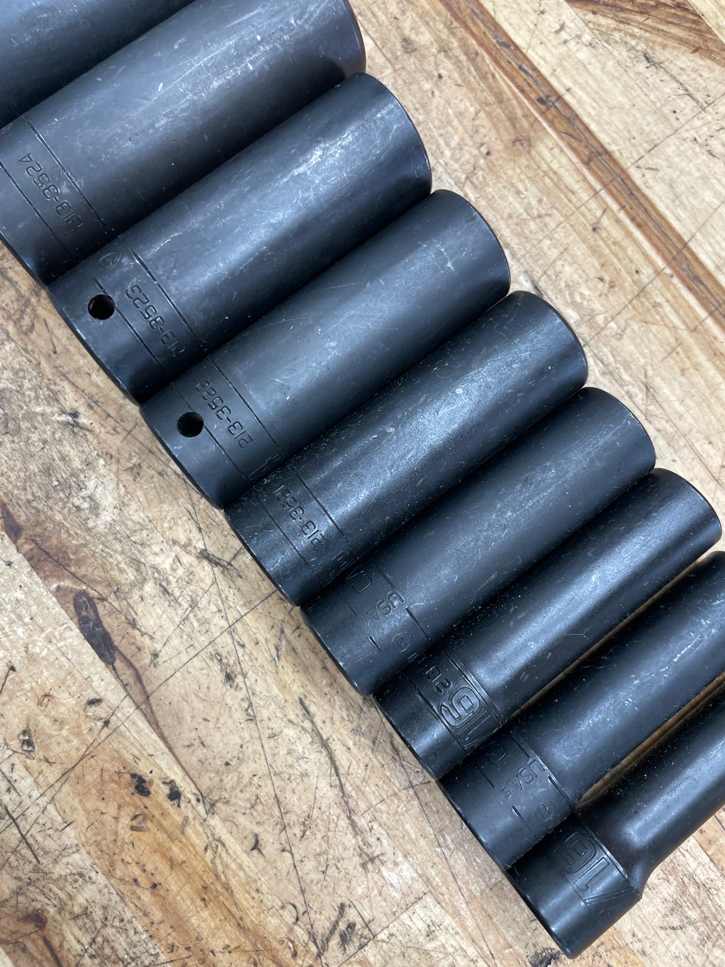 CAT by Snap On 1/2” SAE Deep Impact Socket Set 12pc USA 7/16” to 1-1/8”