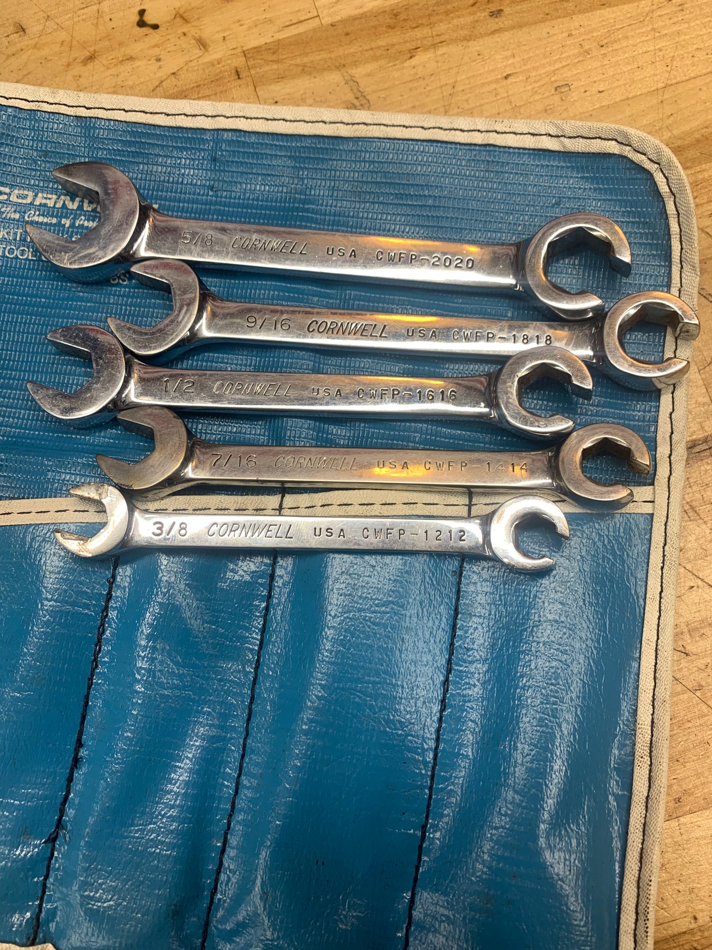 Cornwell SAE Flare Line Wrench Set Pouch USA K-52