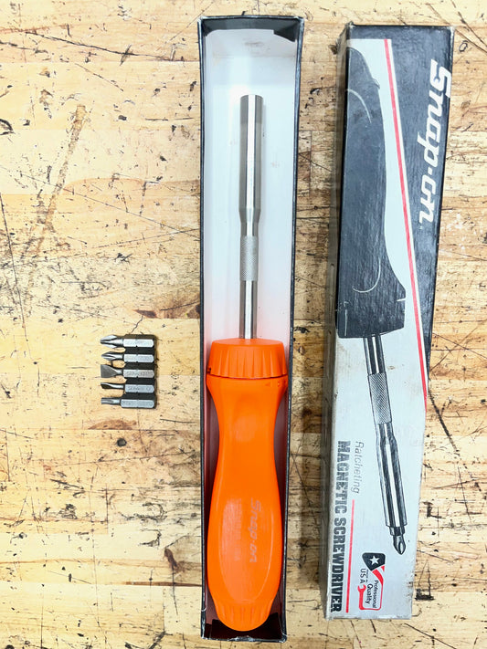 Snap On Ratcheting Screwdriver Orange Hard Handle USA BRAND NEW SSDMR4B