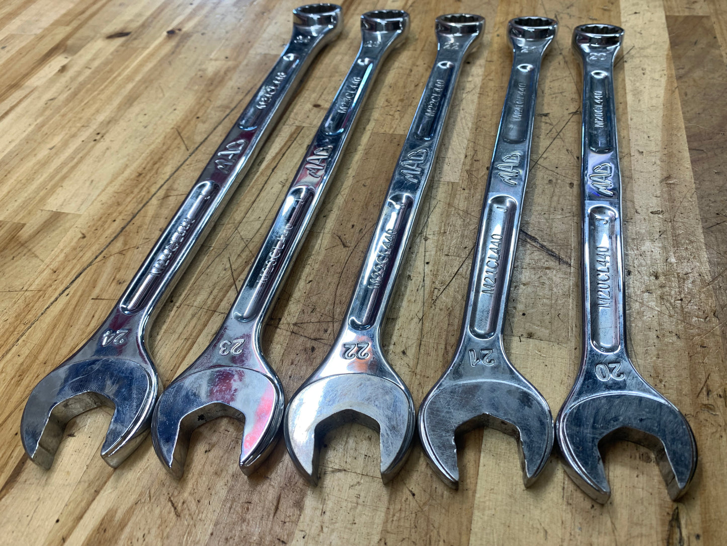 Mac Tools XL Metric Combo Wrench set 20-24mm 5pc SCLM5RBRT