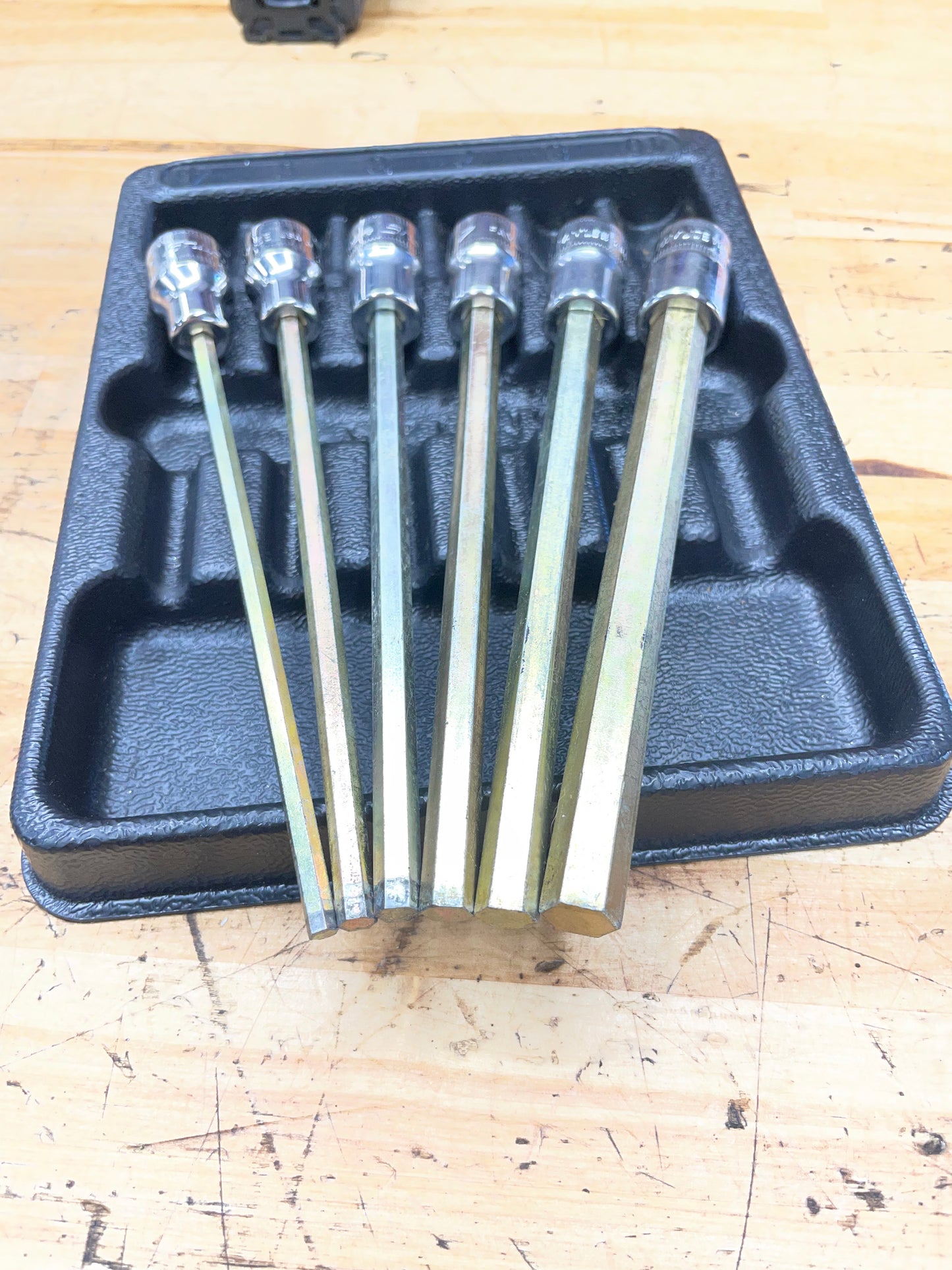 Snap On 3/8" Metric Long Hex Socket Set 6pc 4-10mm USA 206EFAML