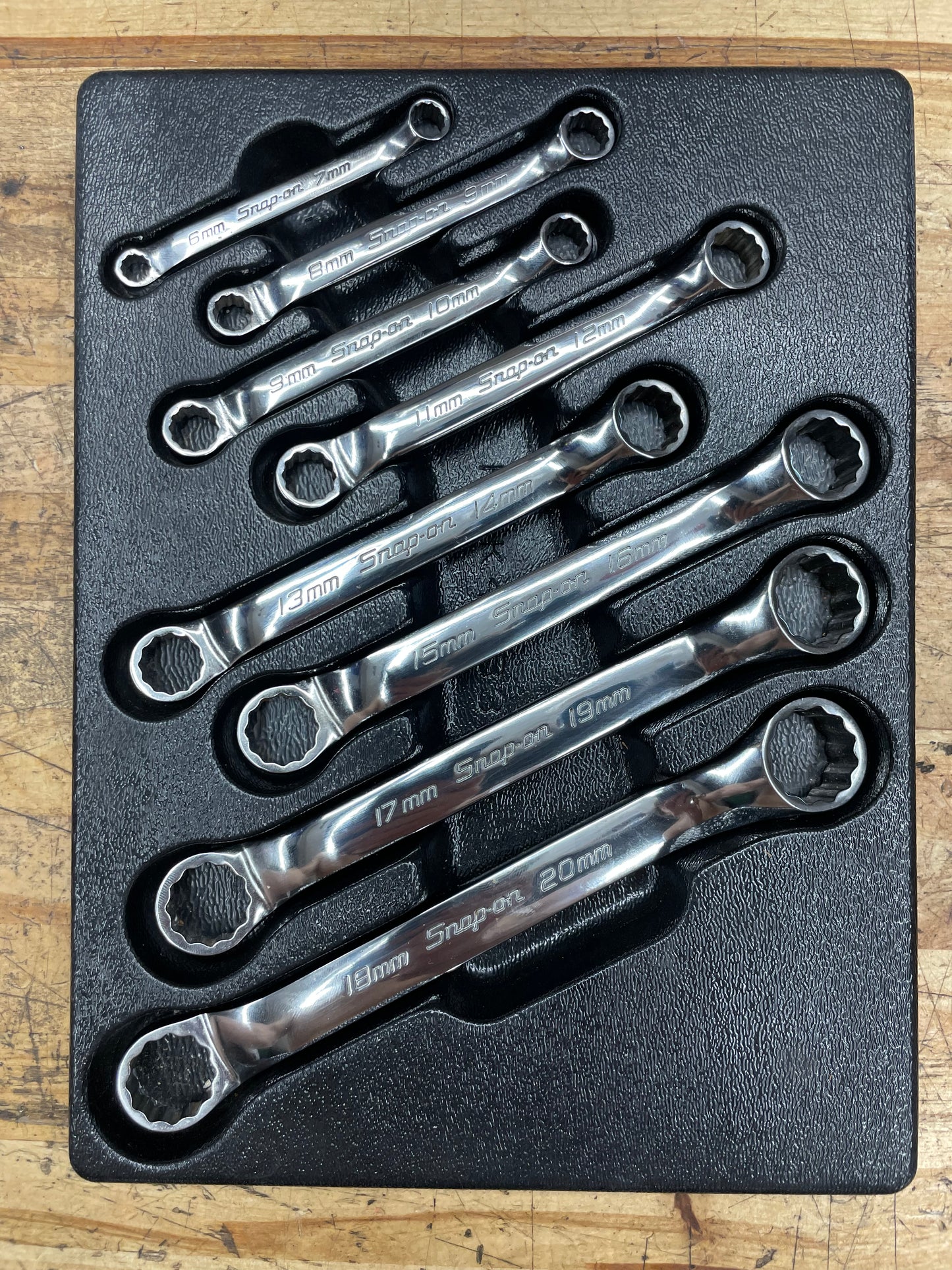 Snap On Metric Short Pattern 8pc Box Wrench Set 6-20mm USA XSM608A