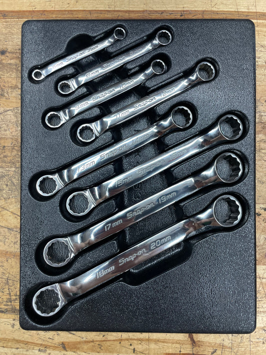 Snap On Metric Short Pattern 8pc Box Wrench Set 6-20mm USA XSM608A