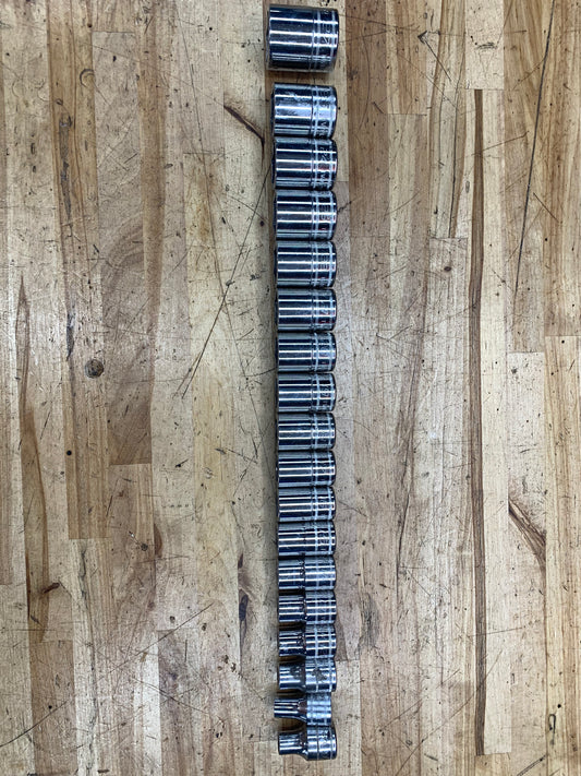 Snap On 1/2" Metric Shallow Socket Set 18pc