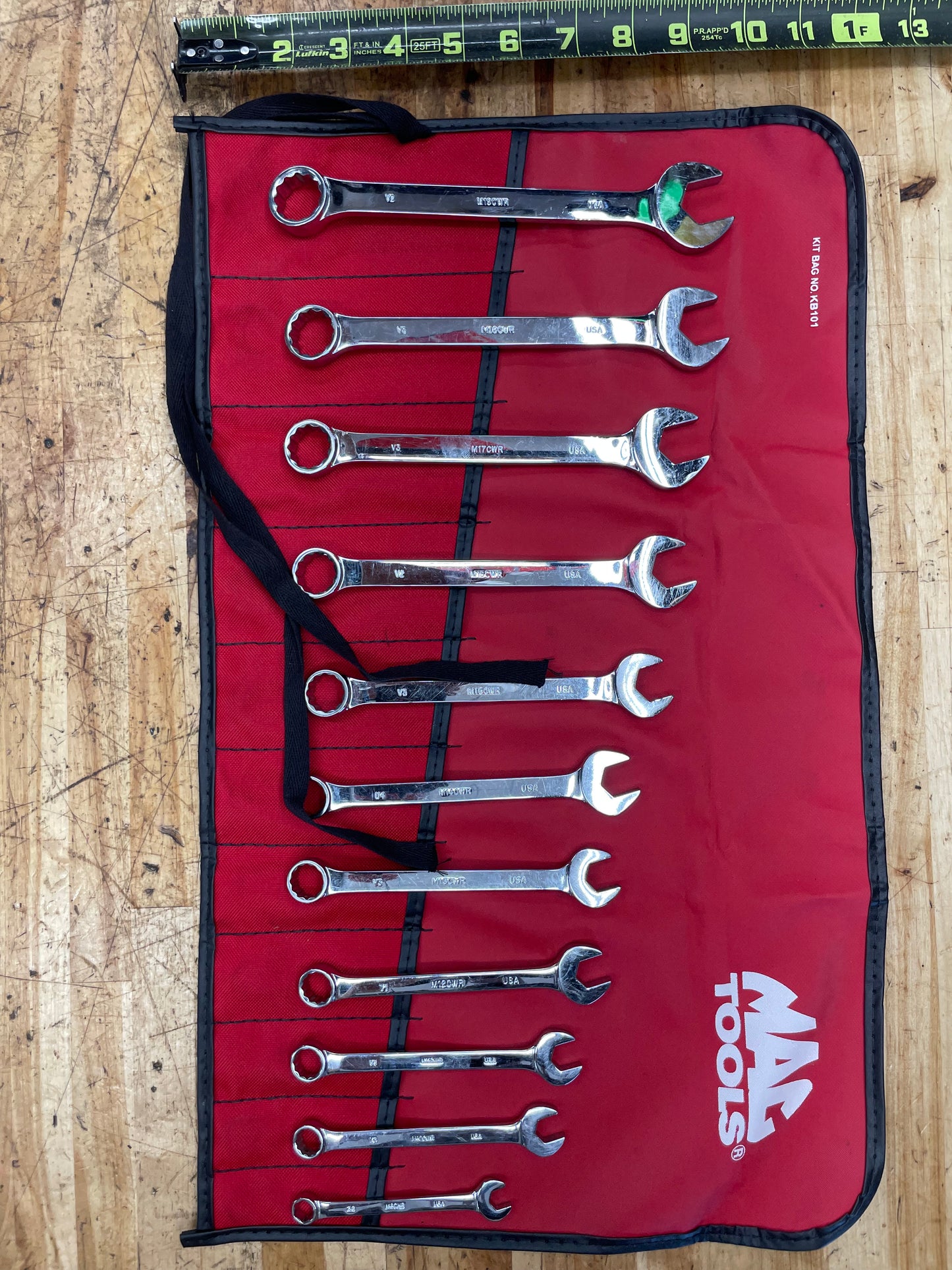 Mac Metric Short Pattern Combo Wrench Set 10pc 10-19mm USA