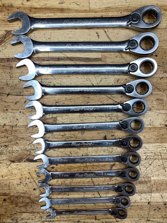 Blue Point Metric Ratcheting Combo Wrench Set 8-19mm 12pc BOERM712