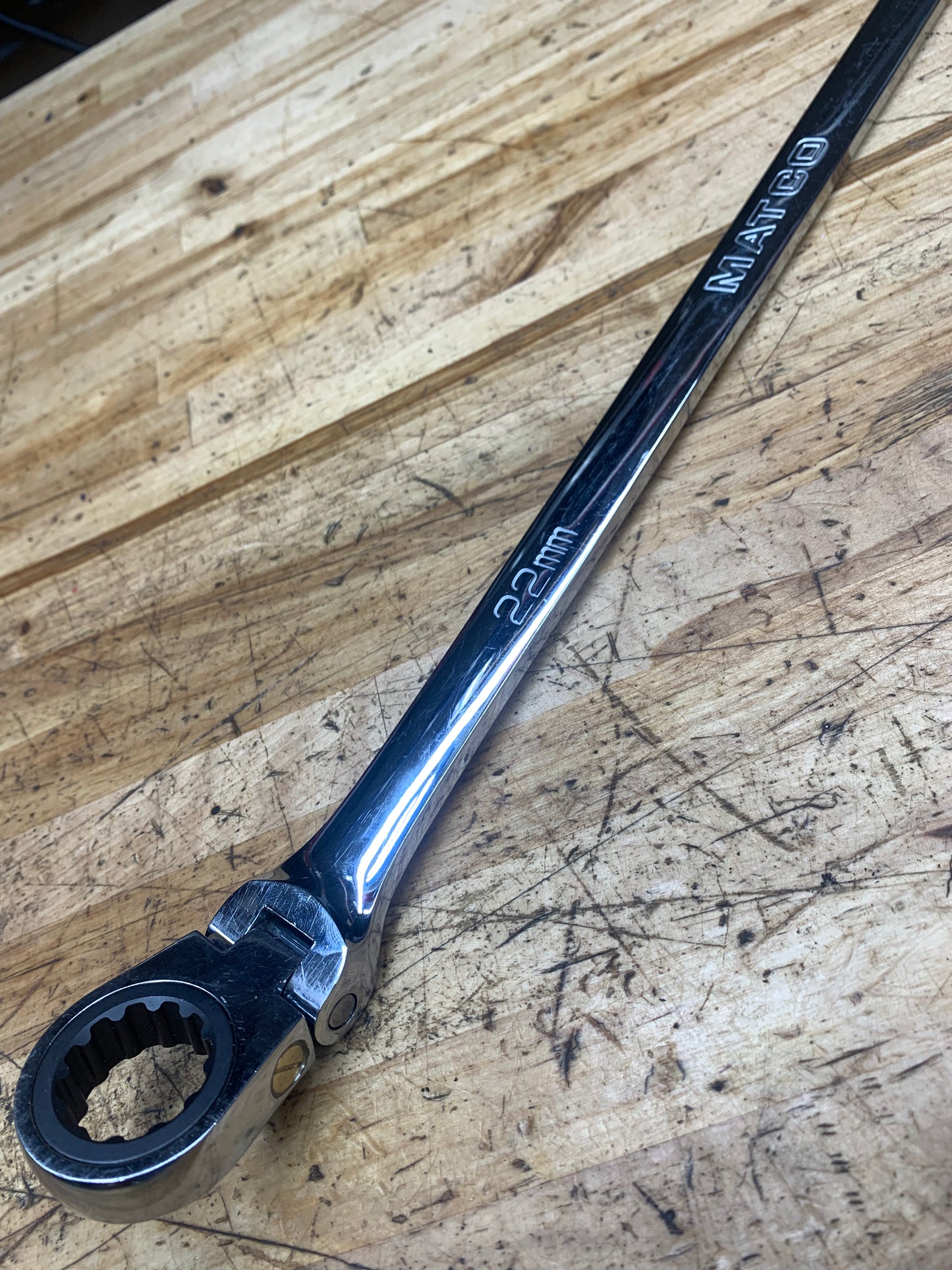 Matco 22mm Long Flex Head Ratcheting Wrench RFBZXLM2222A