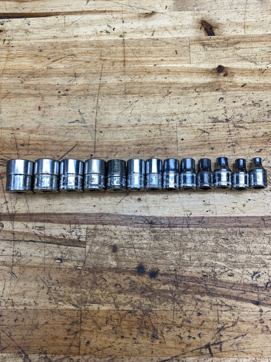 Snap On 1/4" Shallow Socket Set Metric 13pc USA 113TMMY