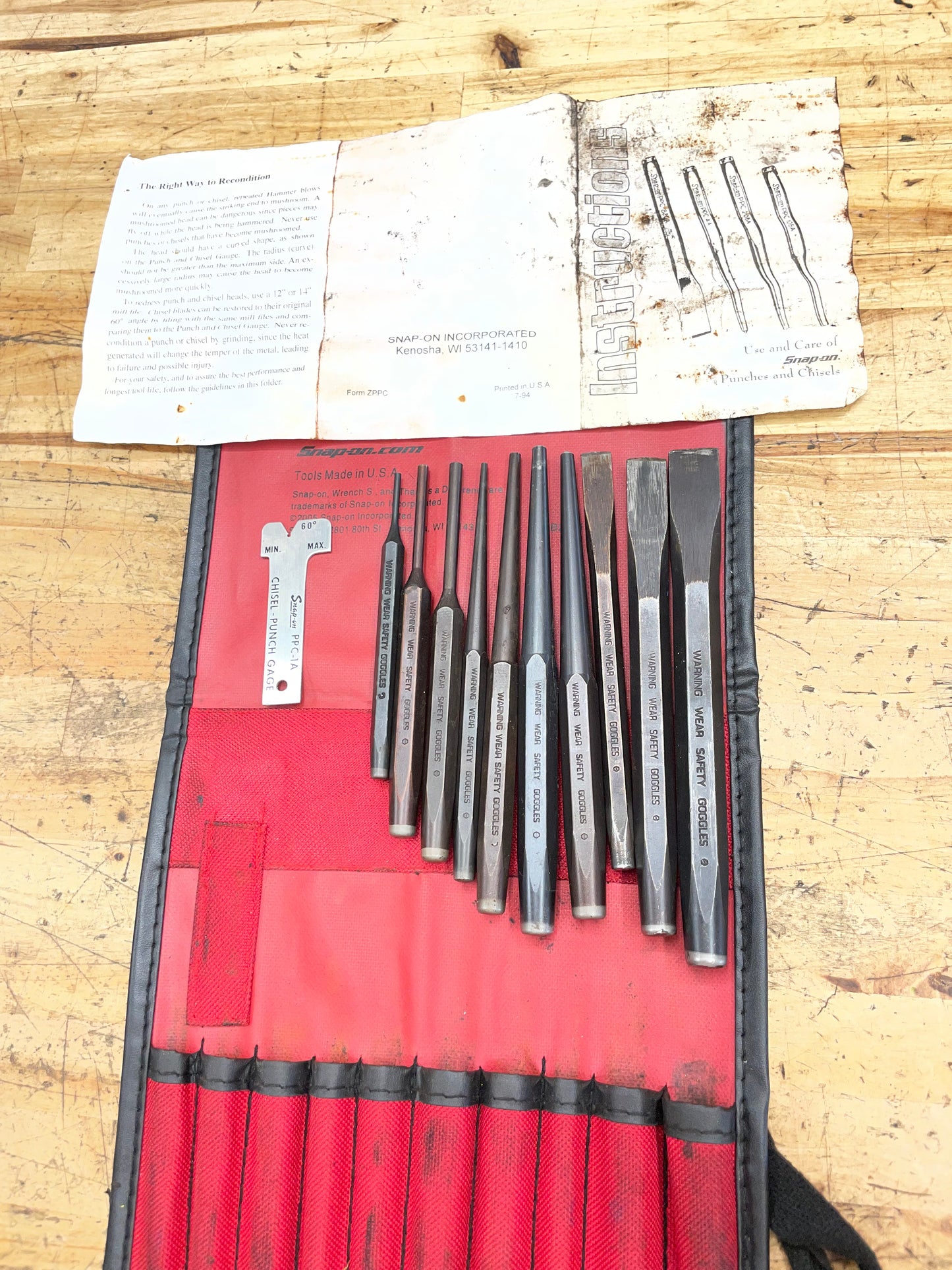 Snap On Punch/Chisel Pouch Set USA PPC710BK