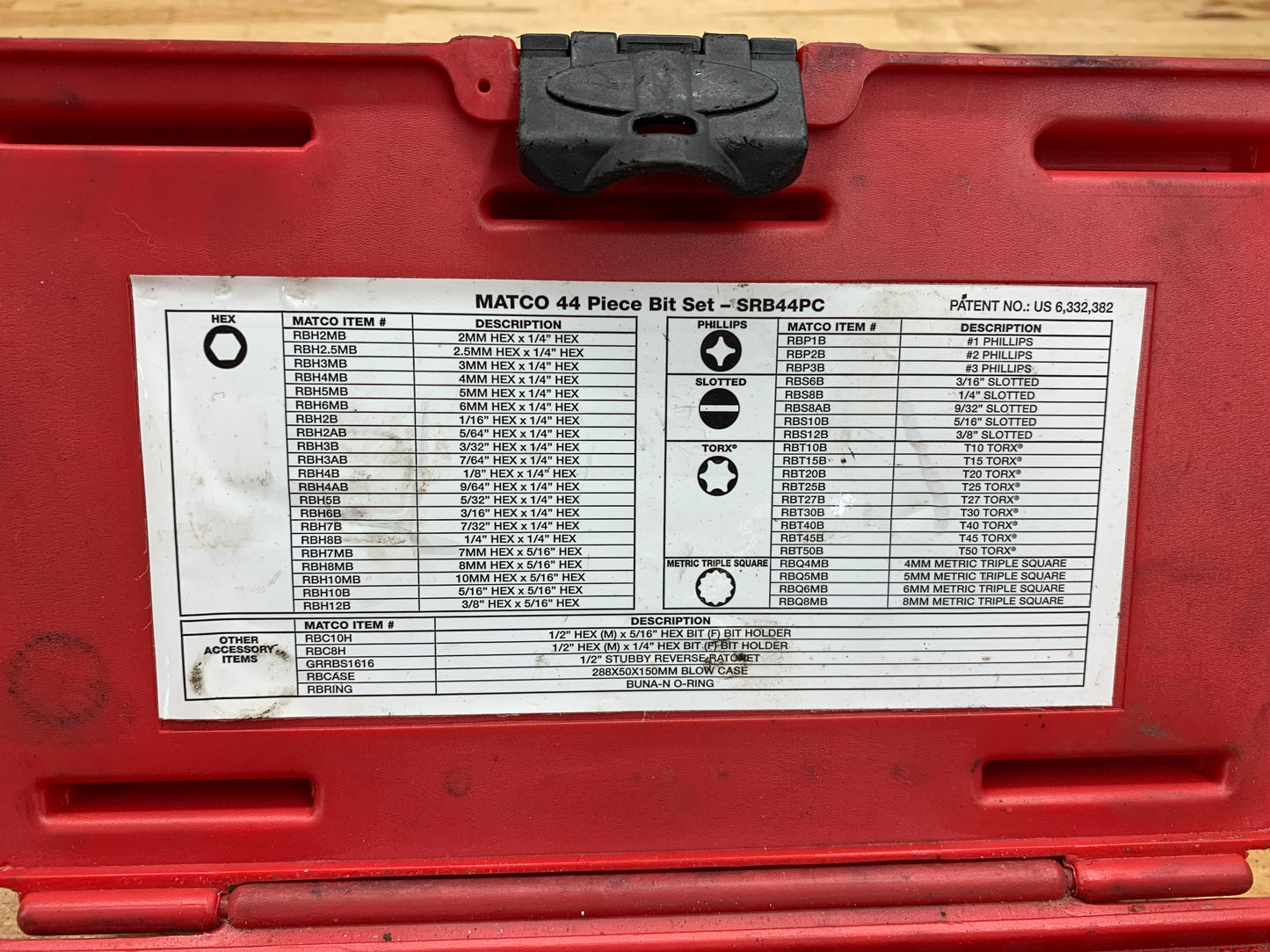 Matco 44pc Ratcheting Wrench Low Profile Bit Set SRB44PC