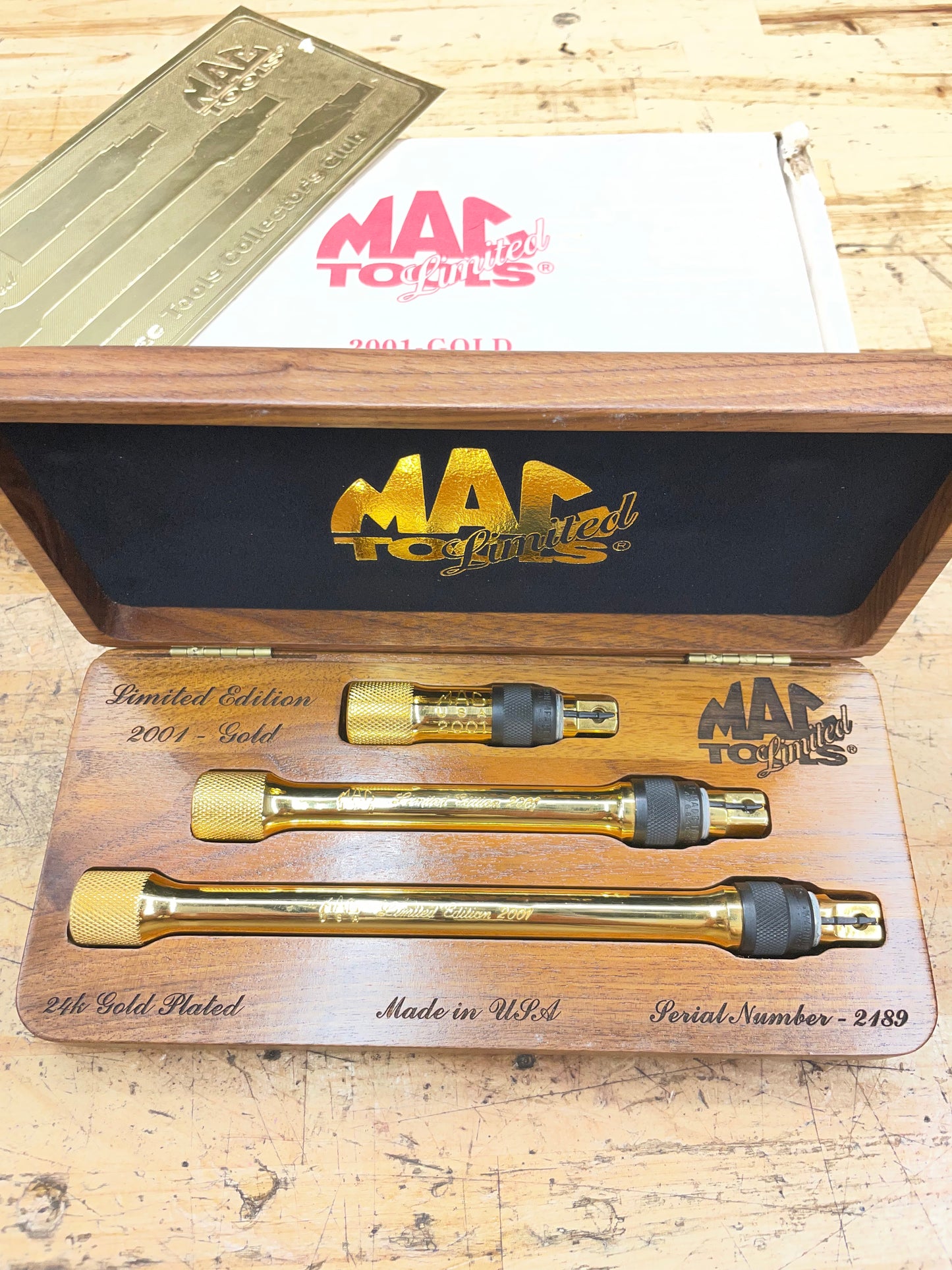 Mac Tools 2001 Limited Edition 24k Gold Plated Locking Extension Set USA 2001GOLD