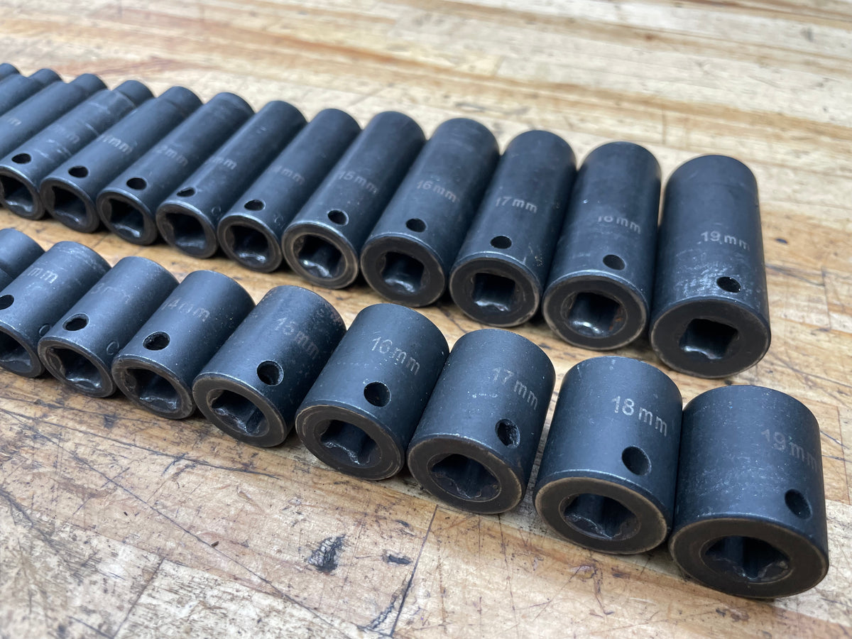 Blue Power 3/8” Metric Impact Deep/Shallow Socket Sets 26pc 7-19mm