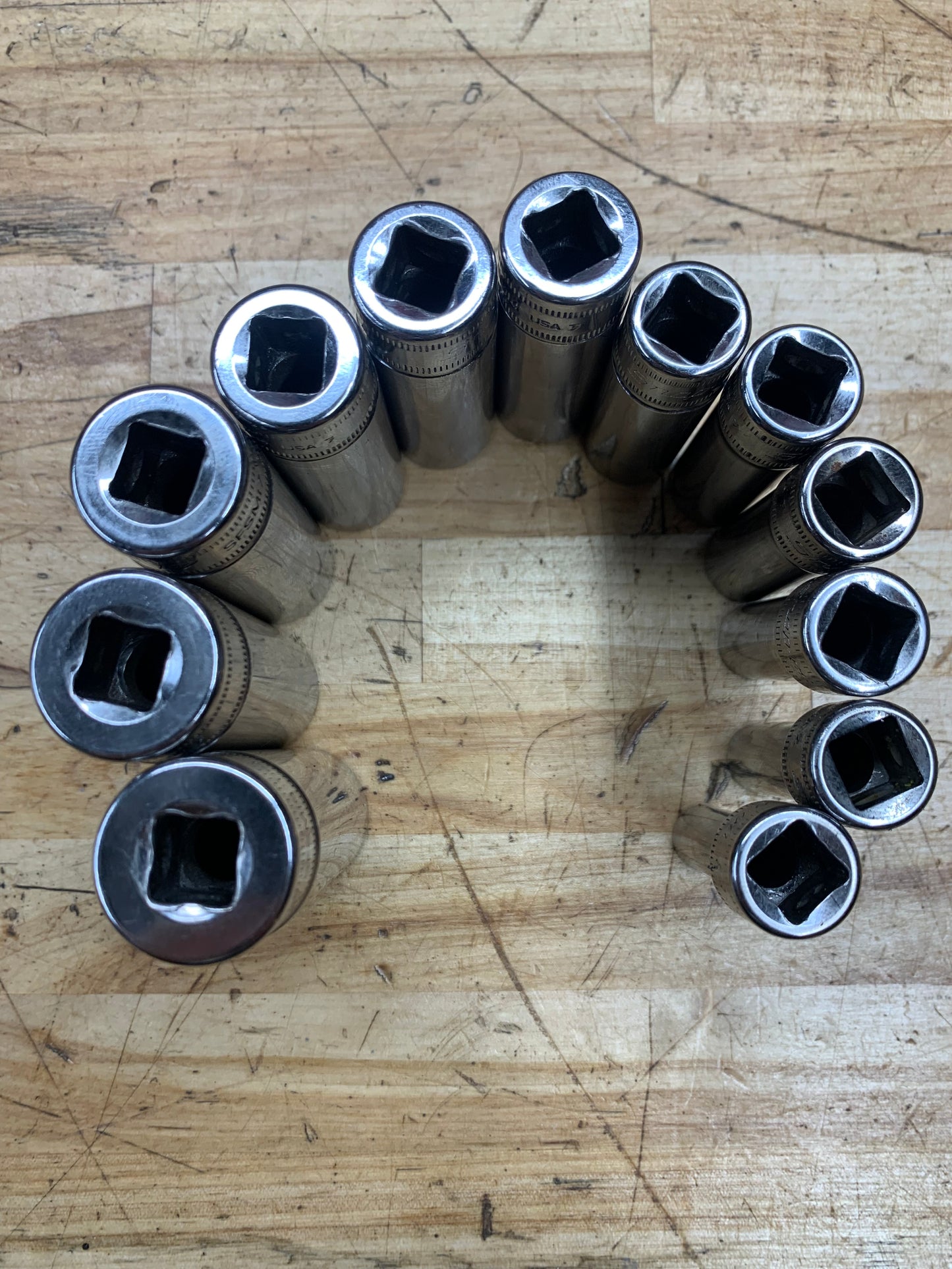 Snap On 3/8” Metric 12pc Deep Socket Set 8-19mm USA 212SFSMY