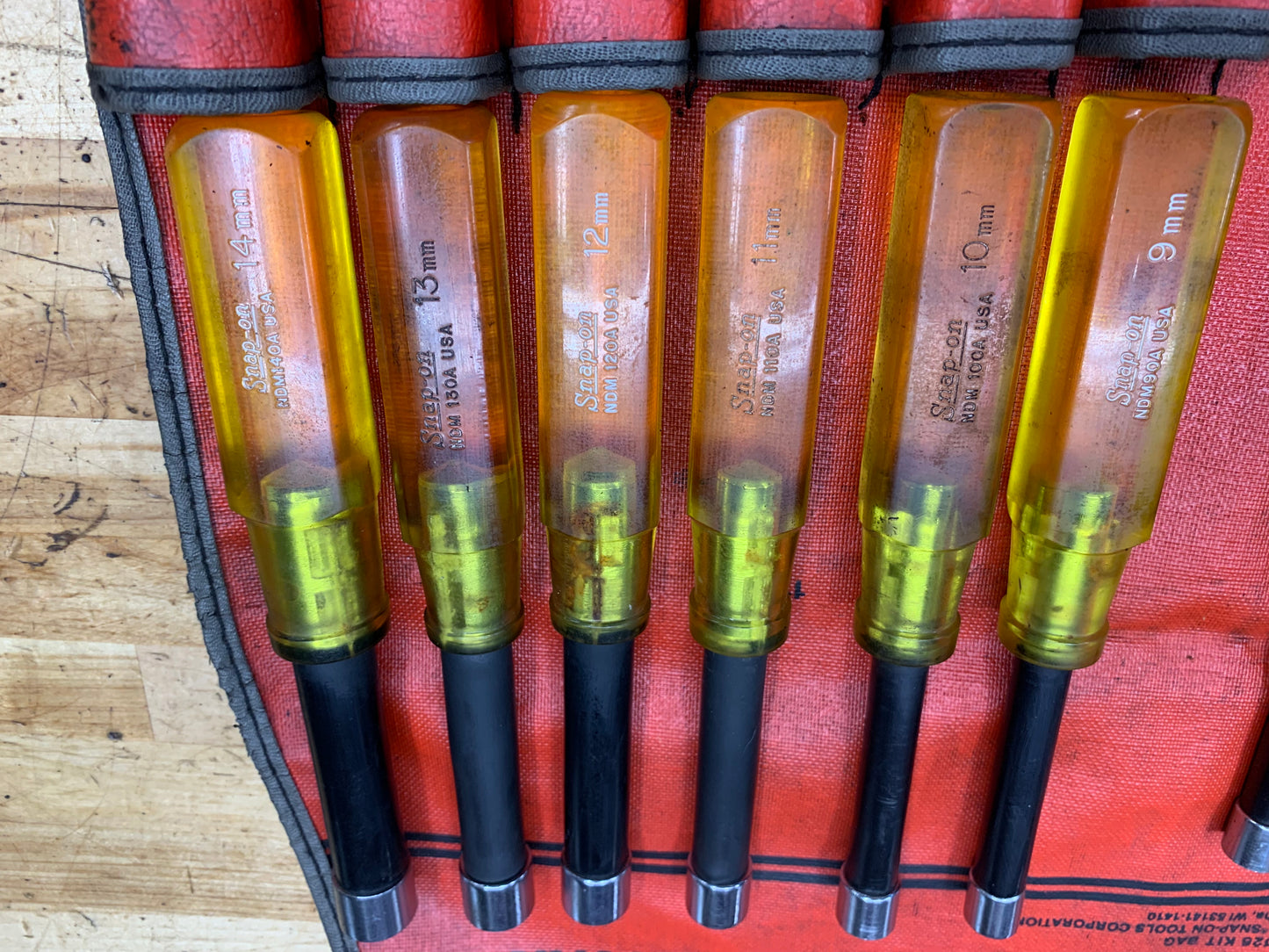 Snap On Vintage Metric Nut Driver Set 12pc USA NDM1200AK