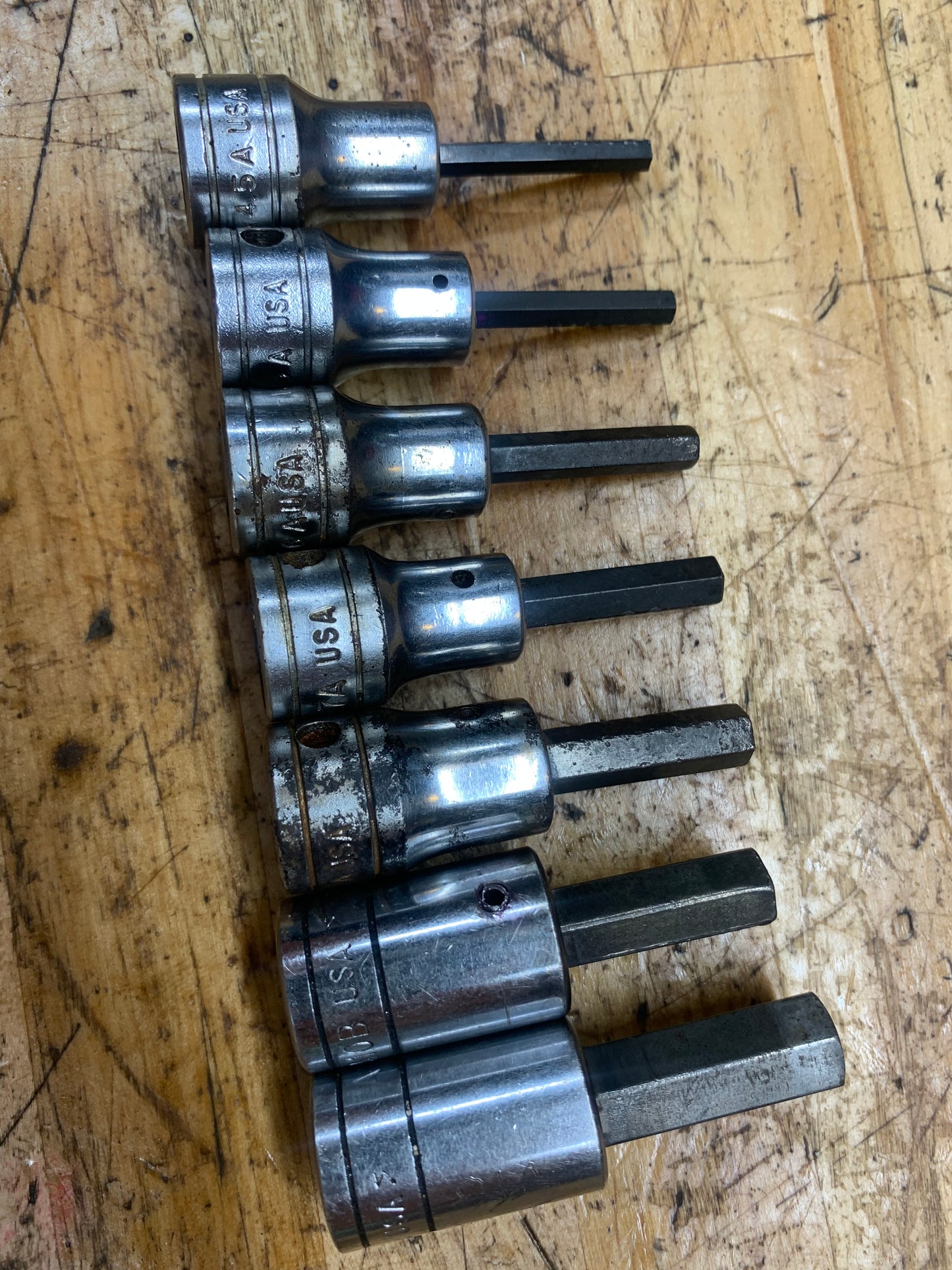 Snap On 3/8" SAE Hex Bit Socket Set USA 7pc. USA